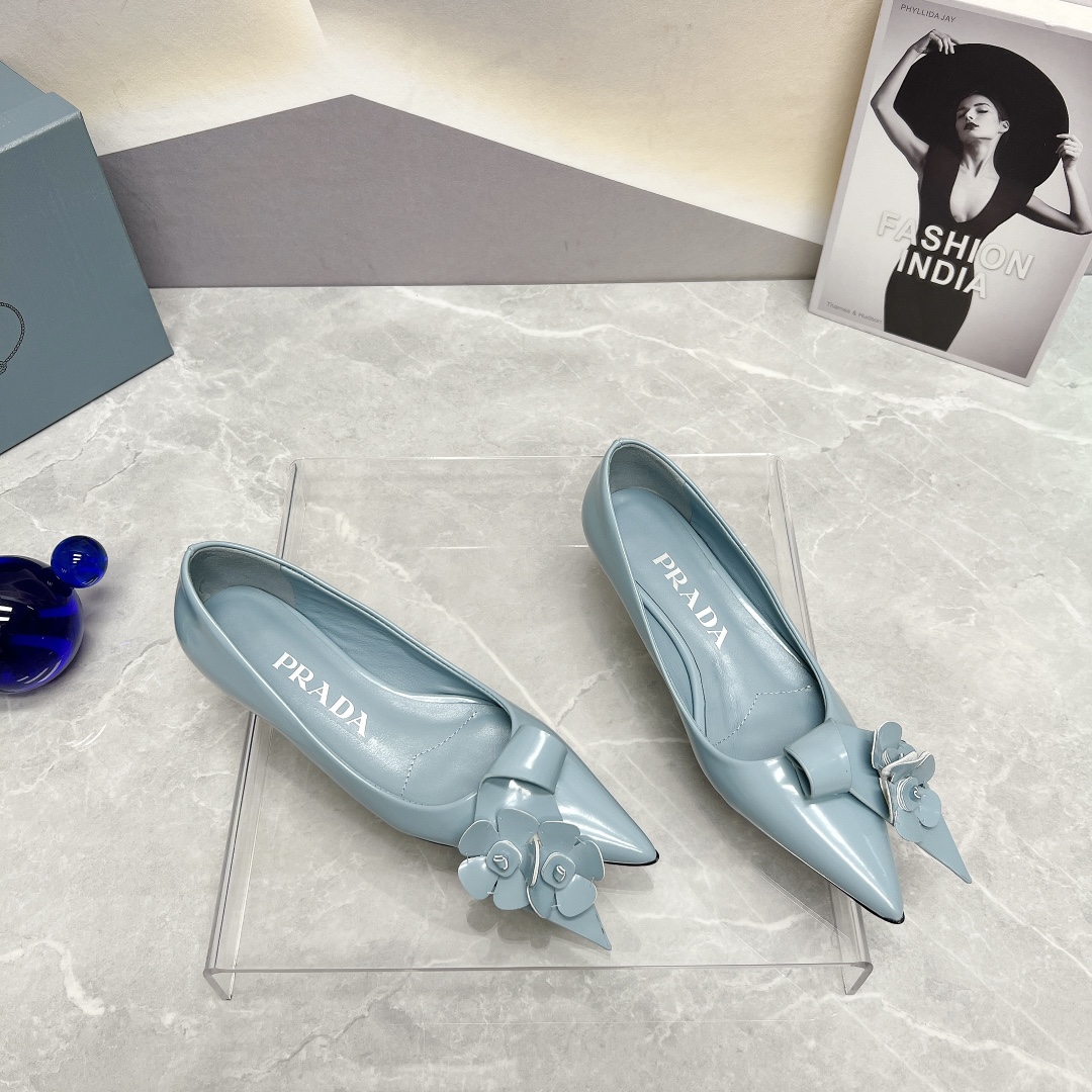 Pra*a Patent Pumps Jade Green For Women