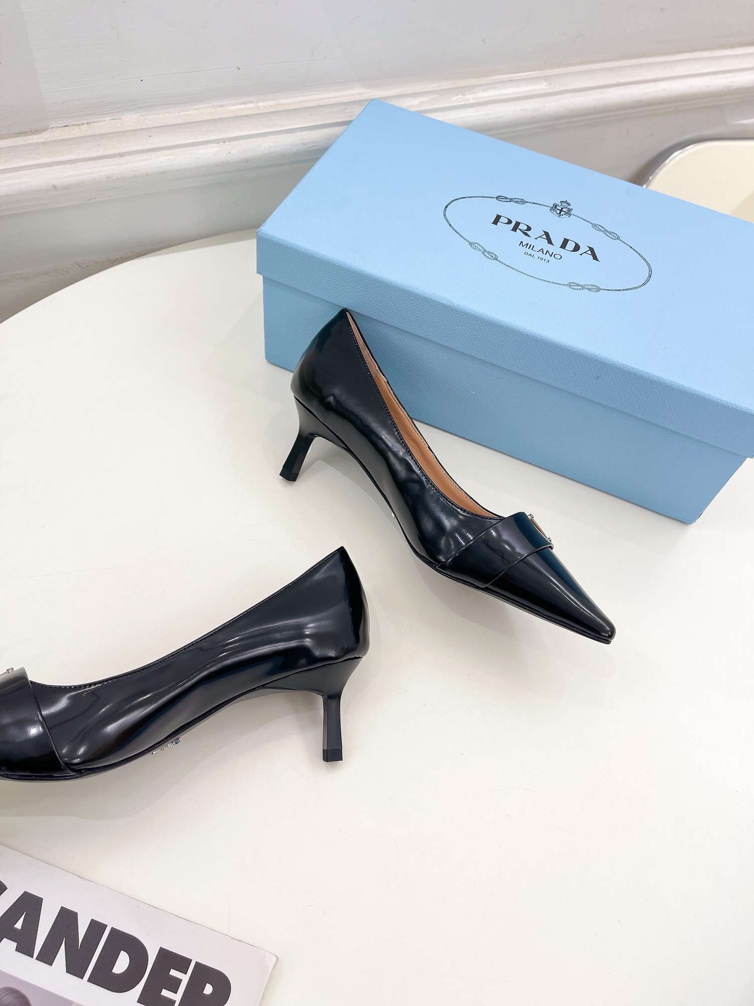 Pra*a Soft Pointed Heel Pumps Black For Women