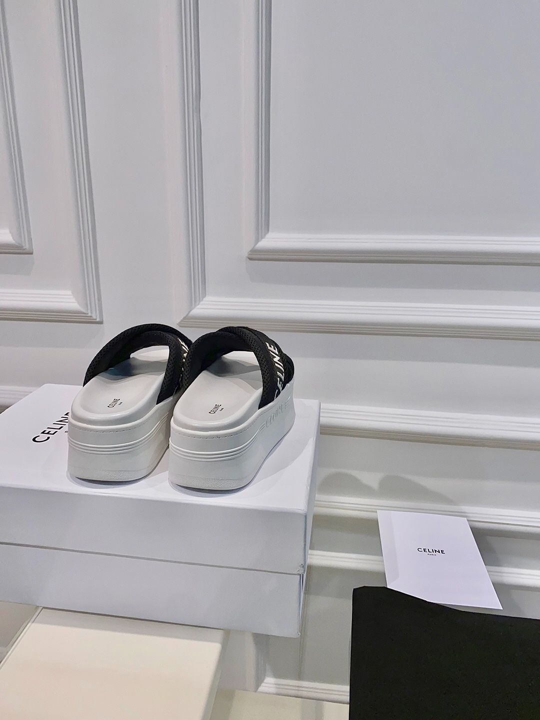 Ce1i*e Block Slide In Mesh And Textile With Ce1i*e Jacquard White For Women