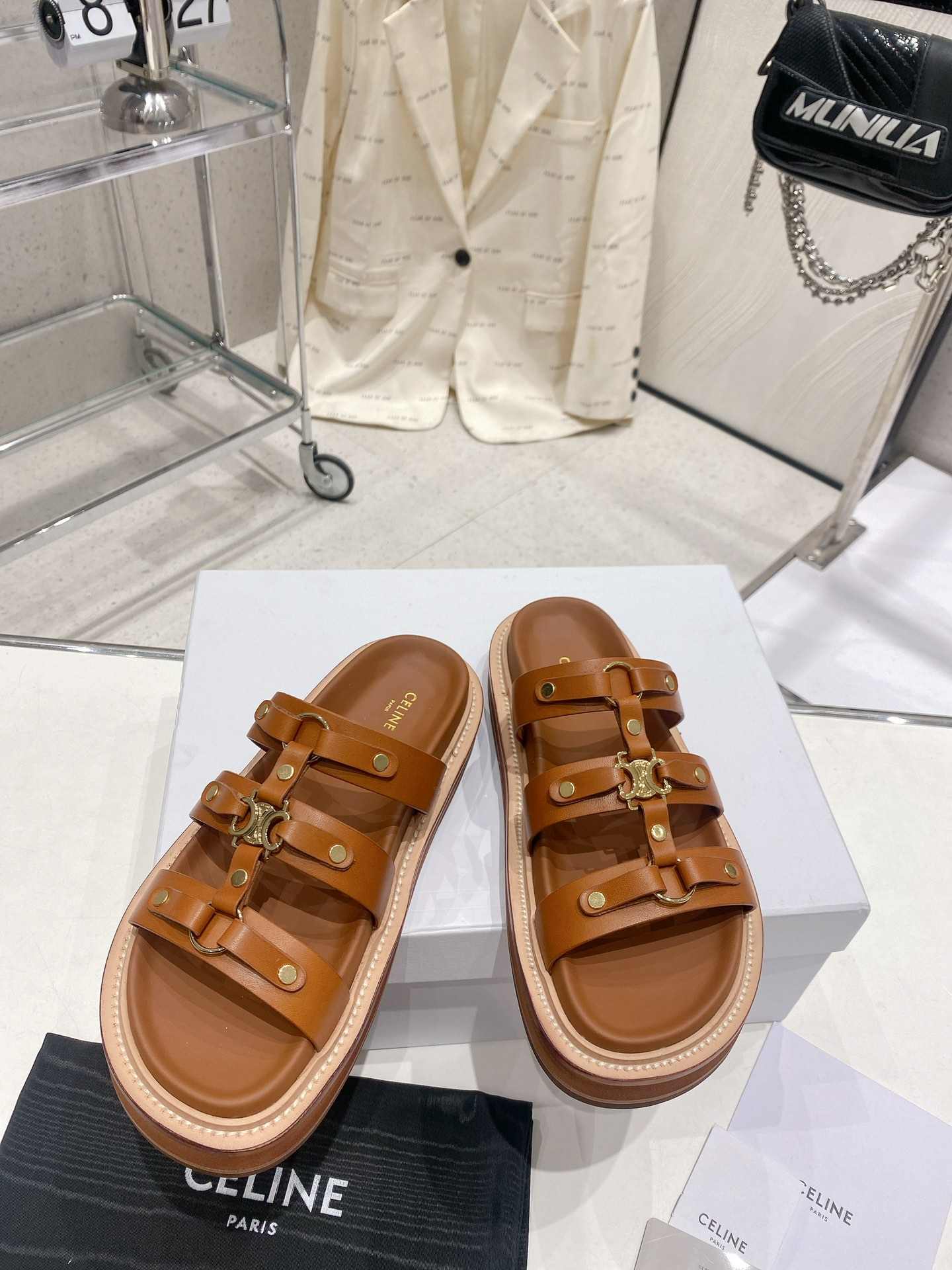 Ce1i*e Slides Tippi Brown For Women 357283766C.04LU