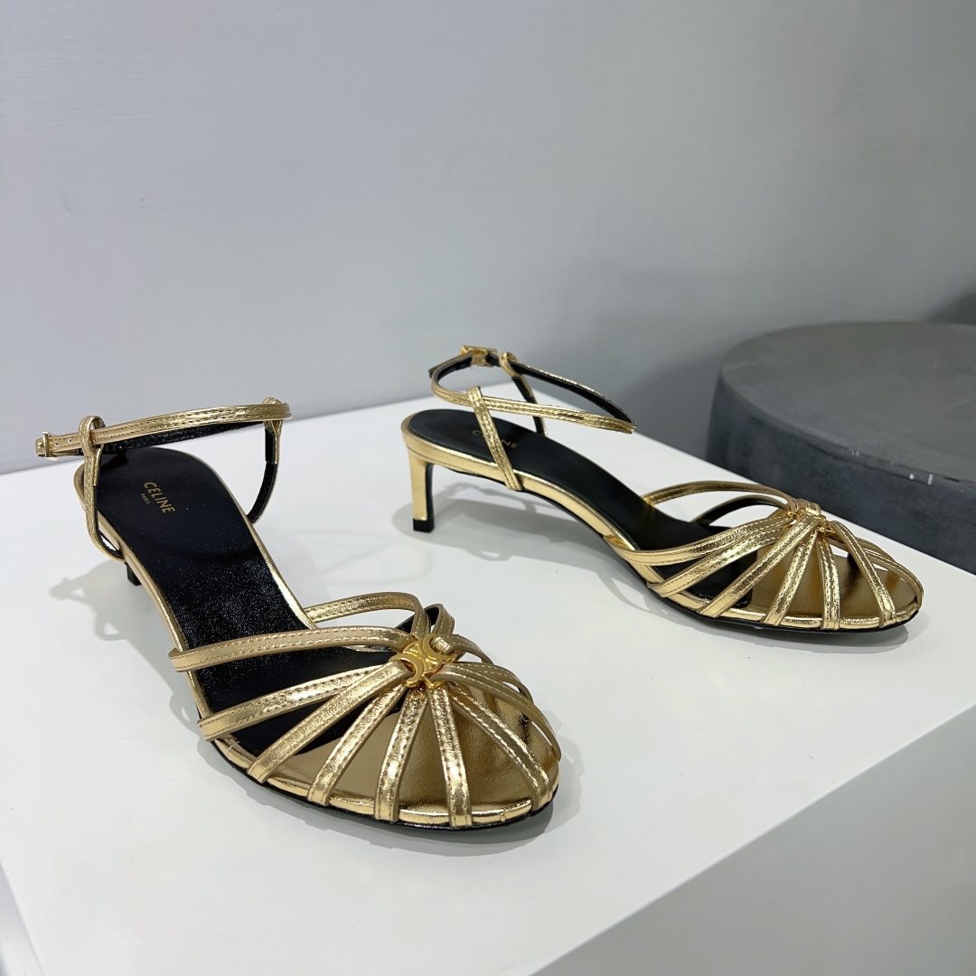 Ce1i*e Triomphe Sandal Gold Tone For Women