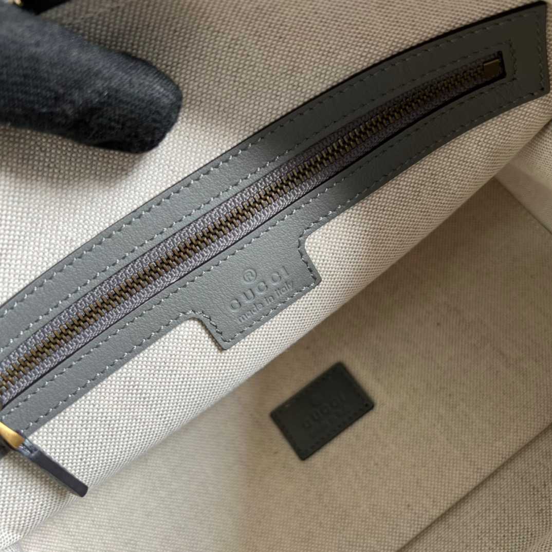 Gvc*1 Double G-Detailed Smooth Small Handbag White/Grey/Brown For Men 10.6 in/ 27 cm