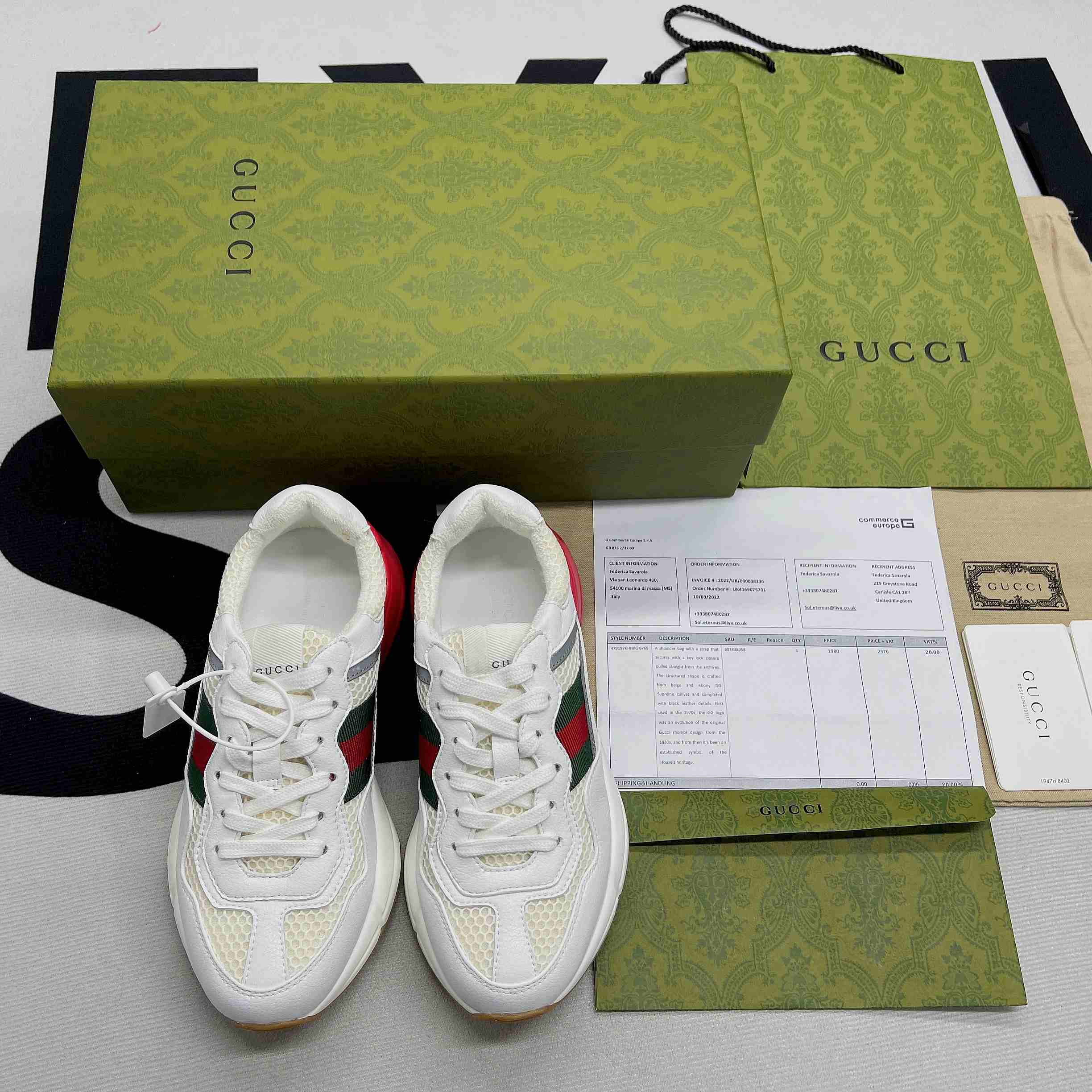 Gvc*1 GG Rhyton Sneaker White And Red For Men