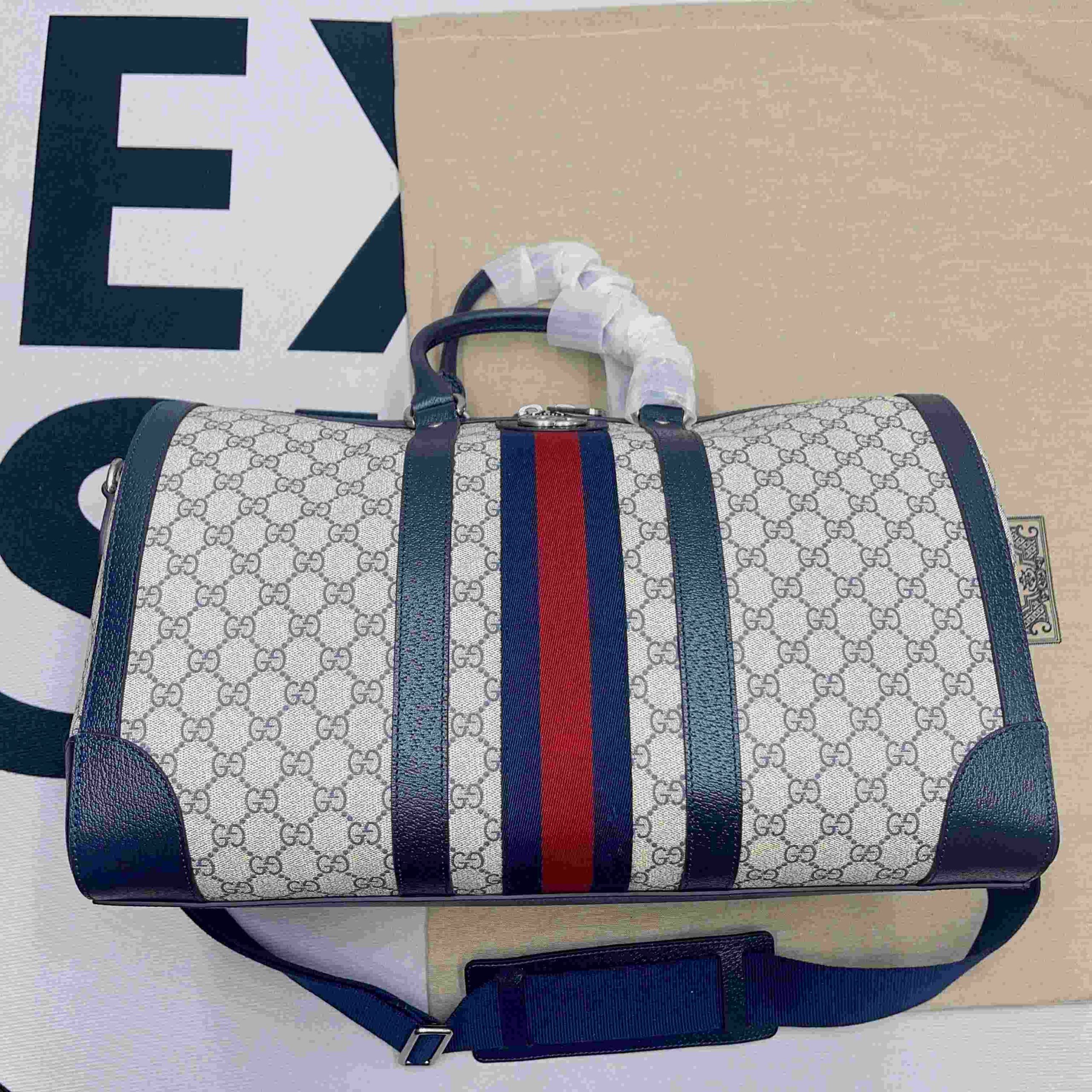 Gvc*1 Savoy Small Duffle Bag Blue/Black 17.7 in/45 cm 724642 9C2SN 4076