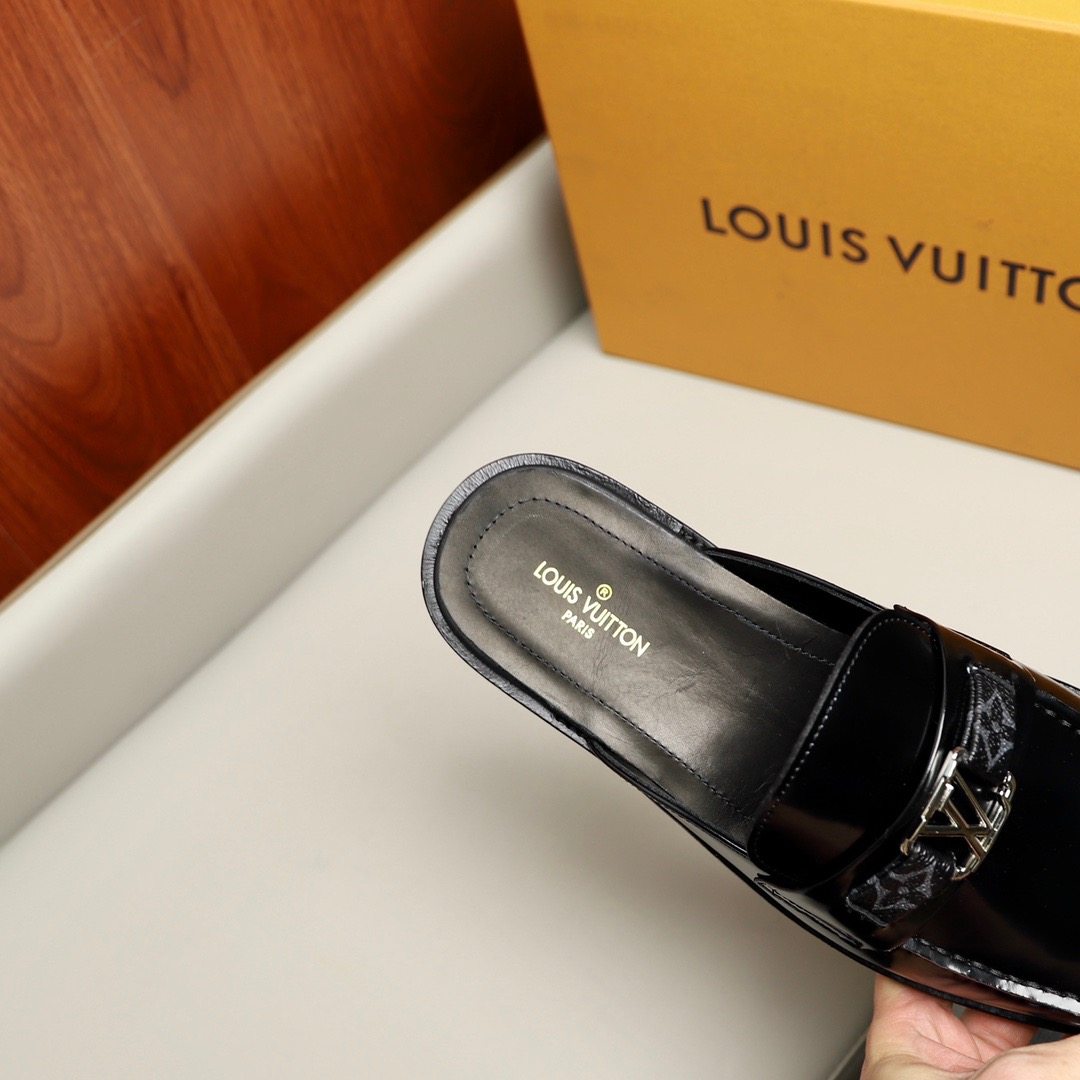 L0vis Vvtt0n Major Open Back With Trim Loafer Black For Men