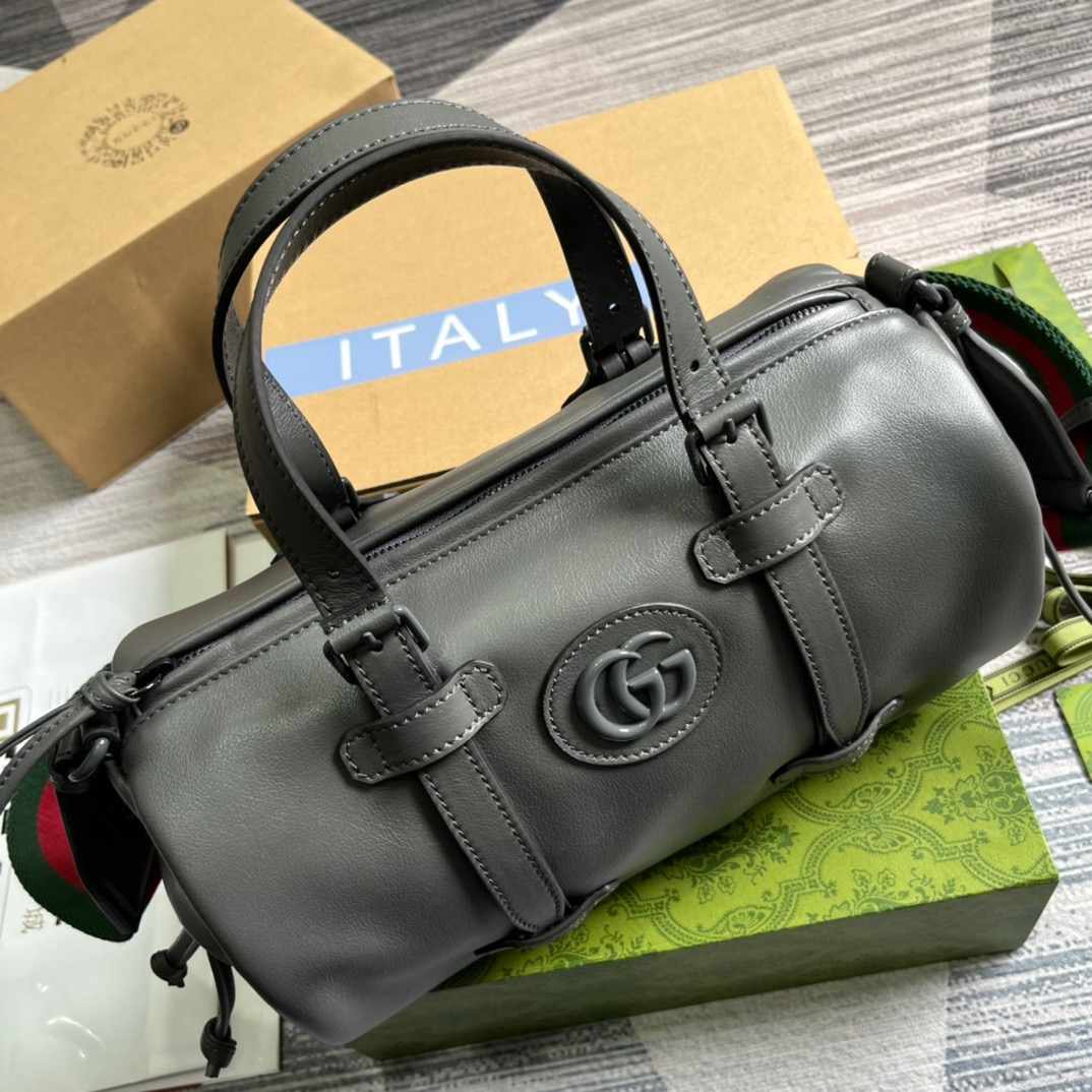 Gvc*1 Small Duffle Bag With Tonal Double G Black/Green Khaki/Grey 11.2 in/28.5cm 725701 AABDE 1060
