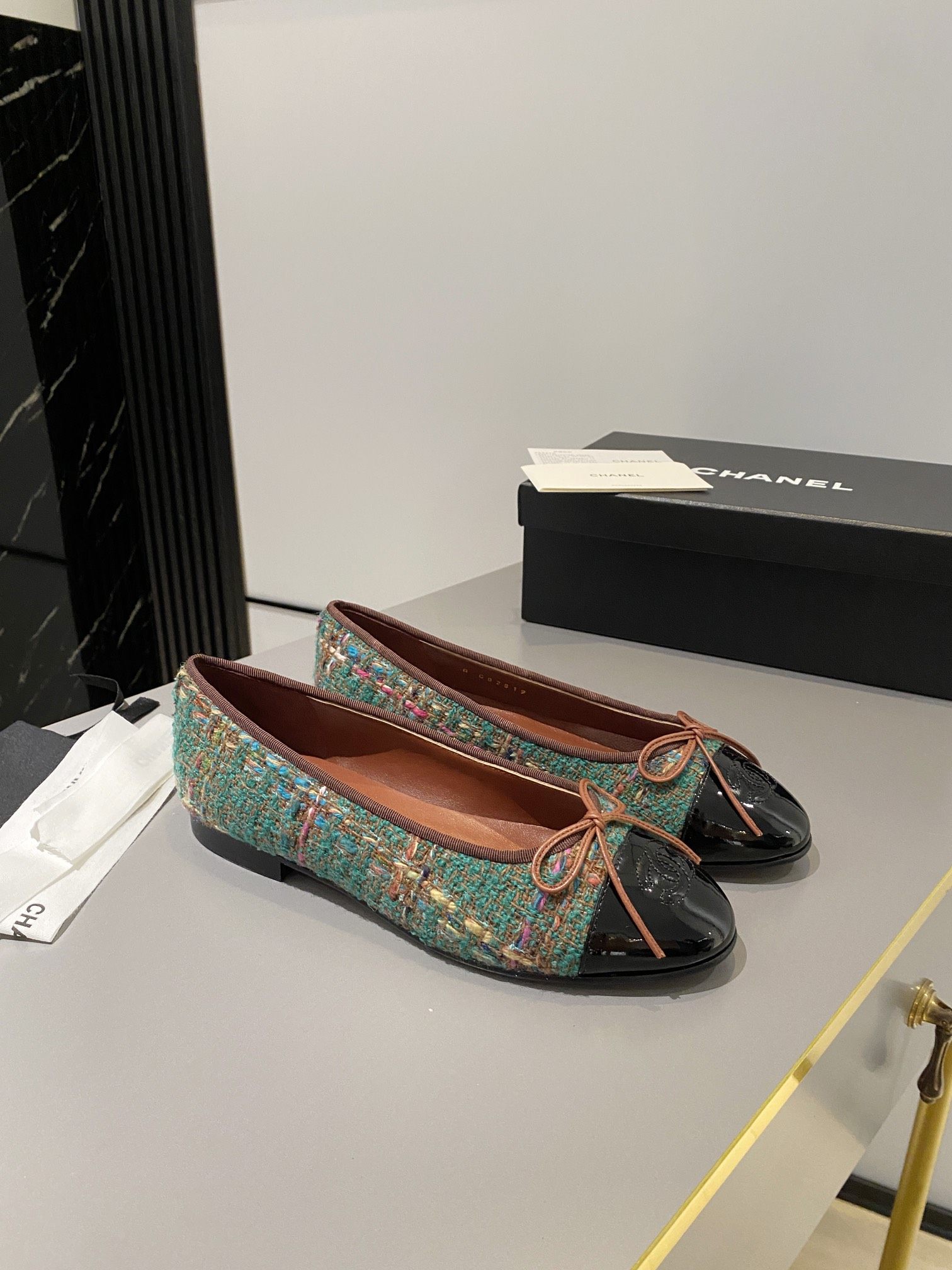 Ch**el Ballet Flats Green For Women G02819 B13395 NP763