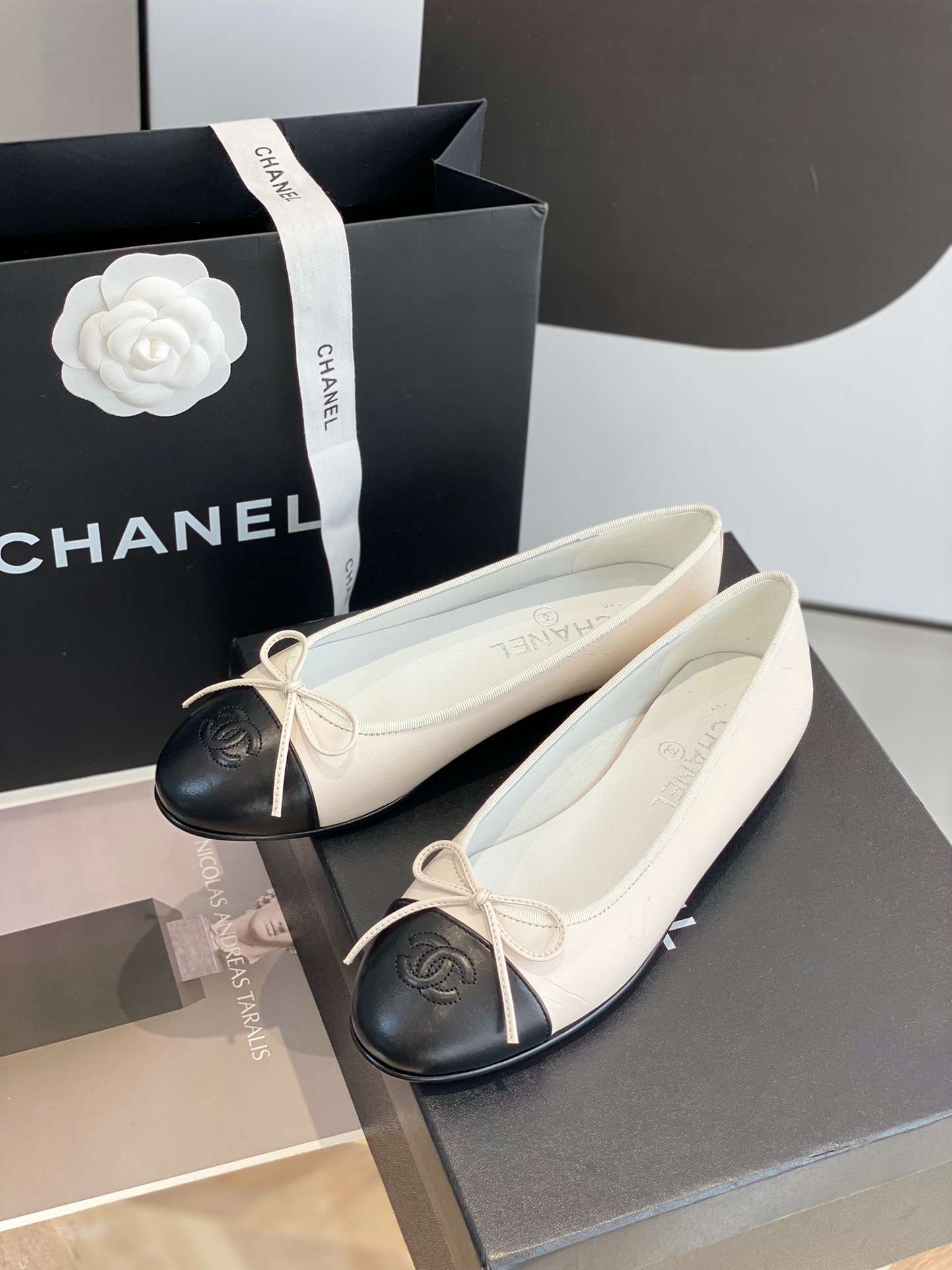 Ch**el Ballet Flats White For Women