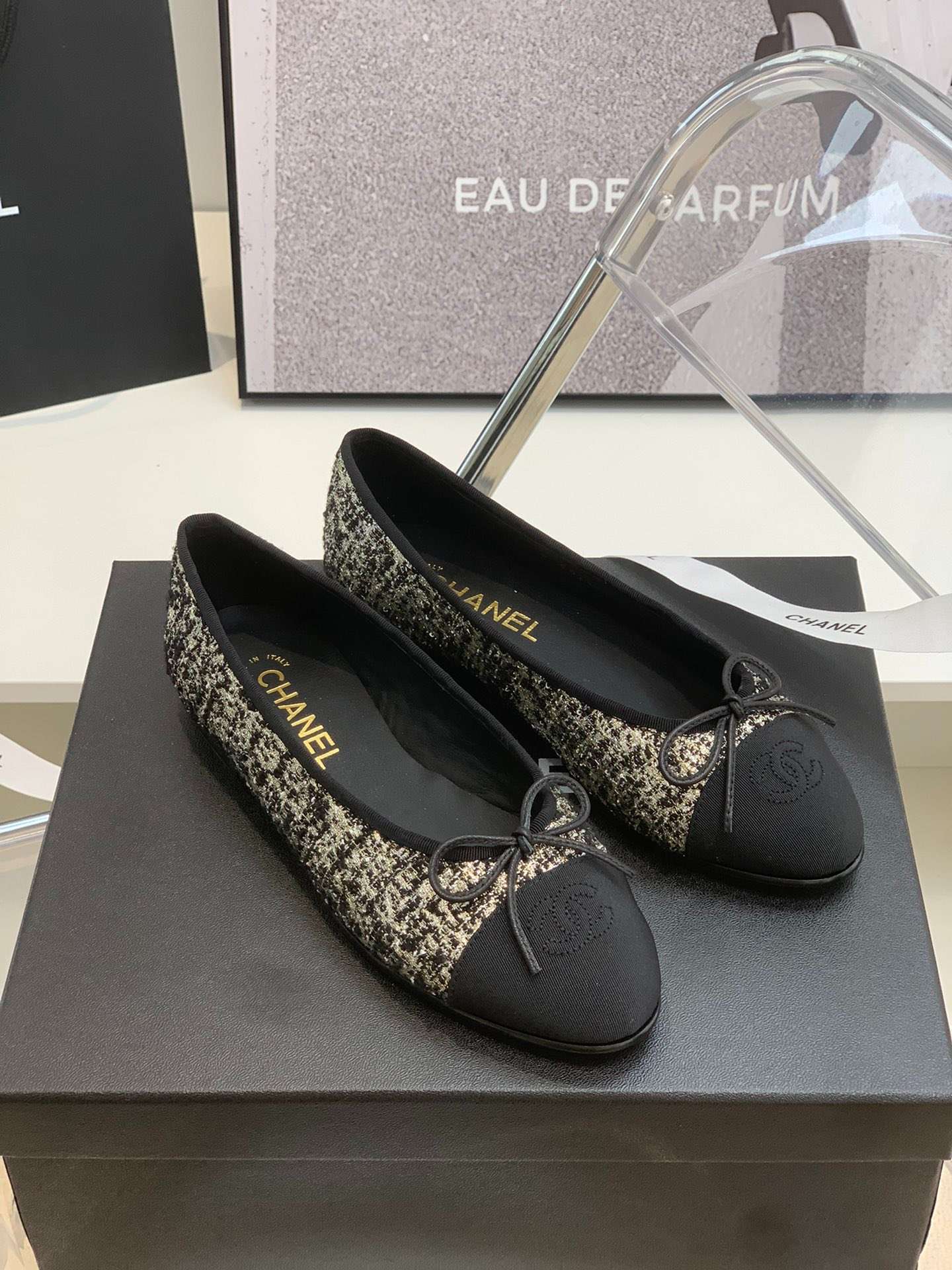 Ch**el Ballet Flats Grey For Women