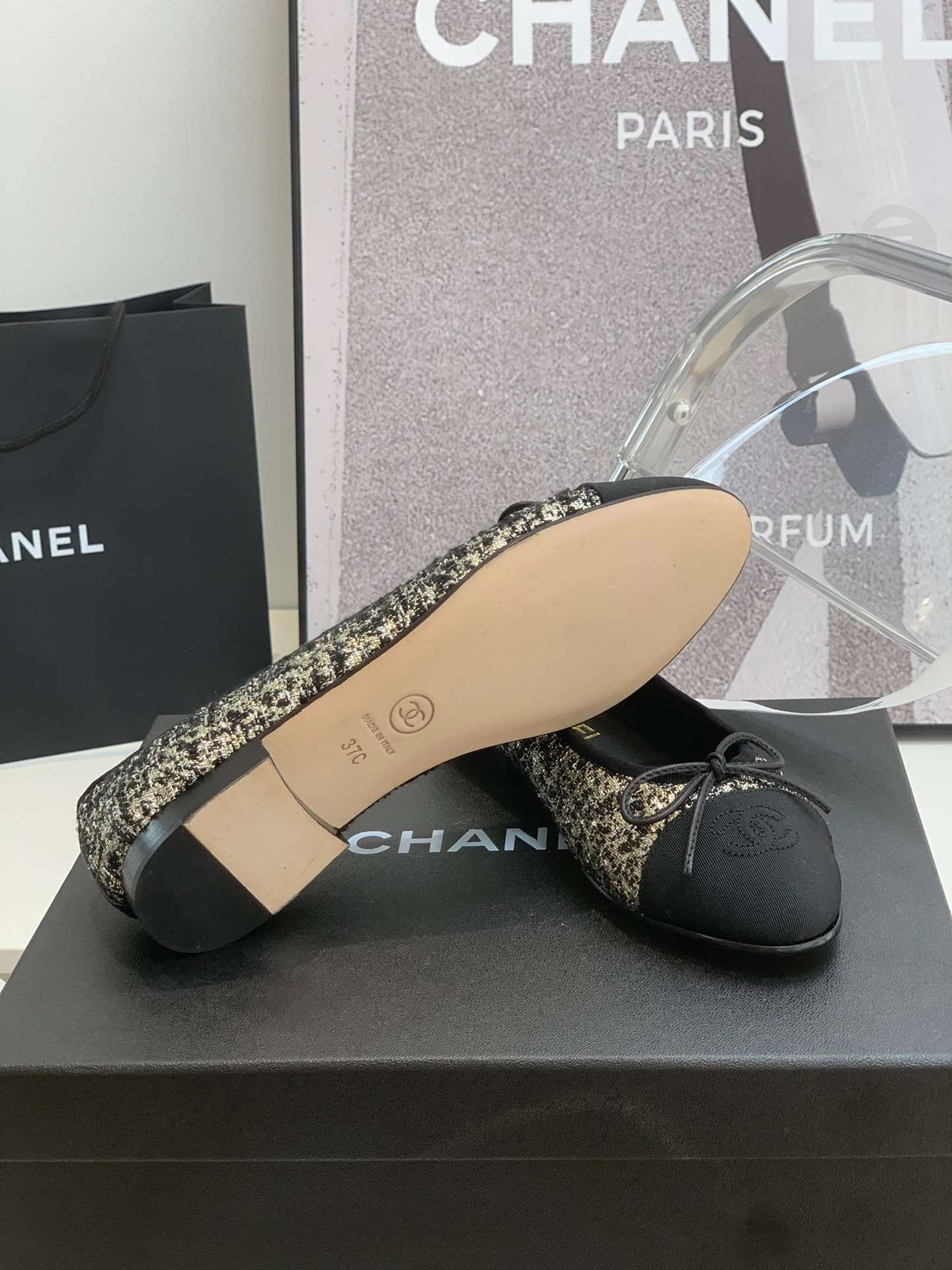 Ch**el Ballet Flats Grey For Women