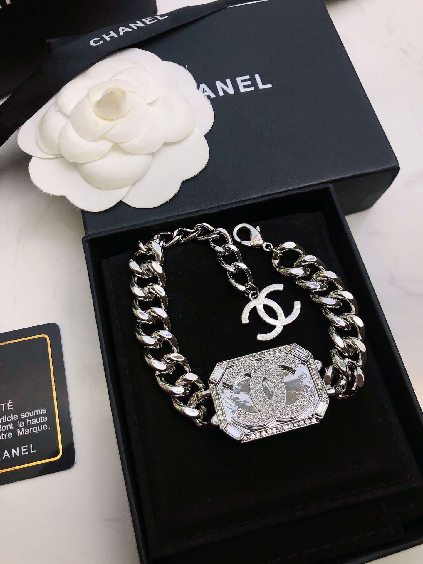 Ch**el Perfume Bracelet Silver For Women