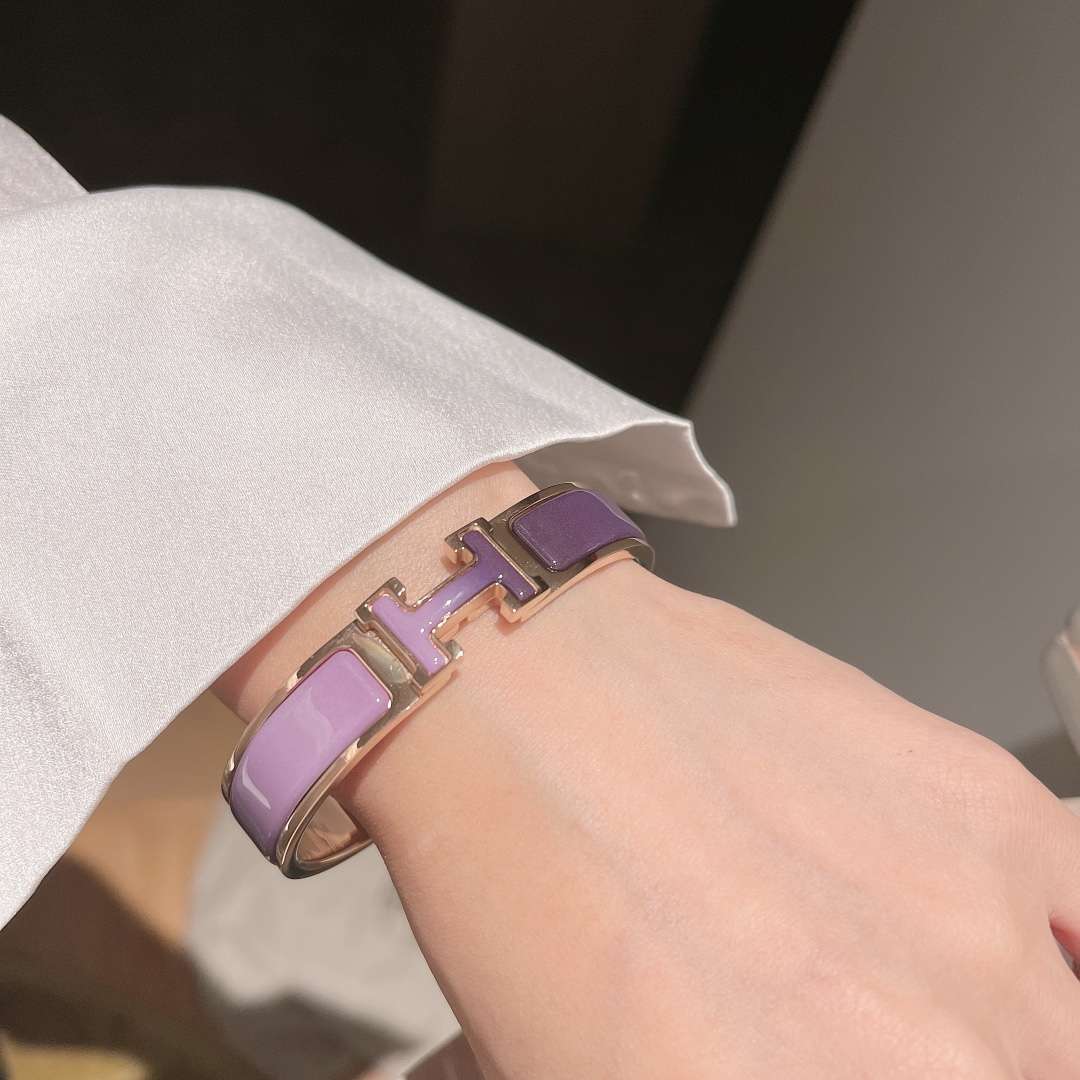 H**me5 Clic Enameled H Bracelet Purple For Women