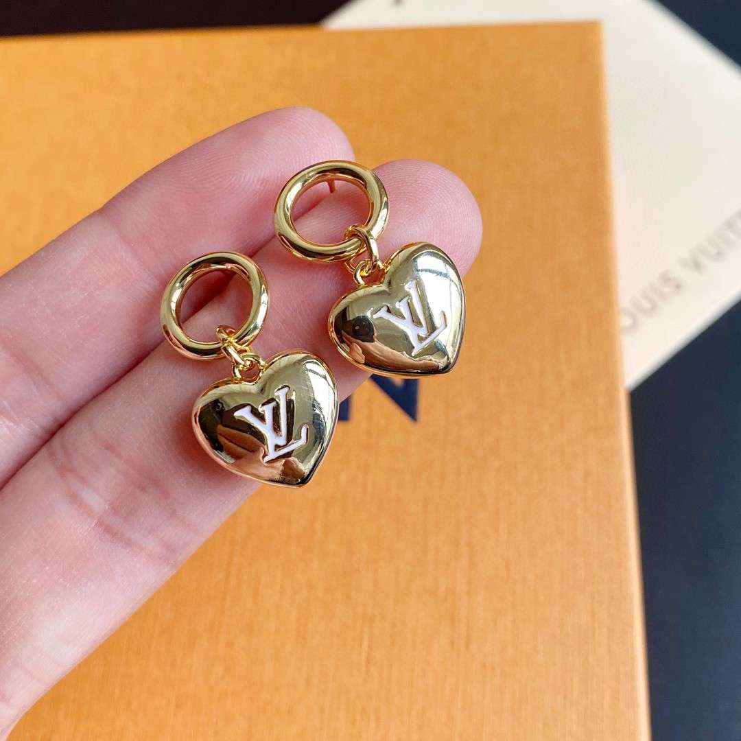 L0vis Vvtt0n LV Letter Earrings Gold For Women