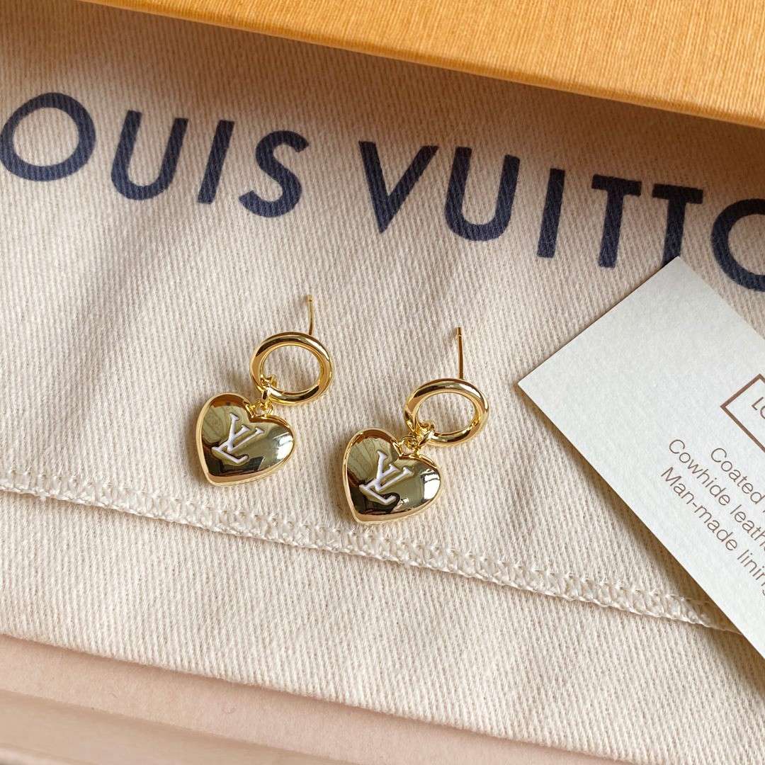 L0vis Vvtt0n LV Letter Earrings Gold For Women