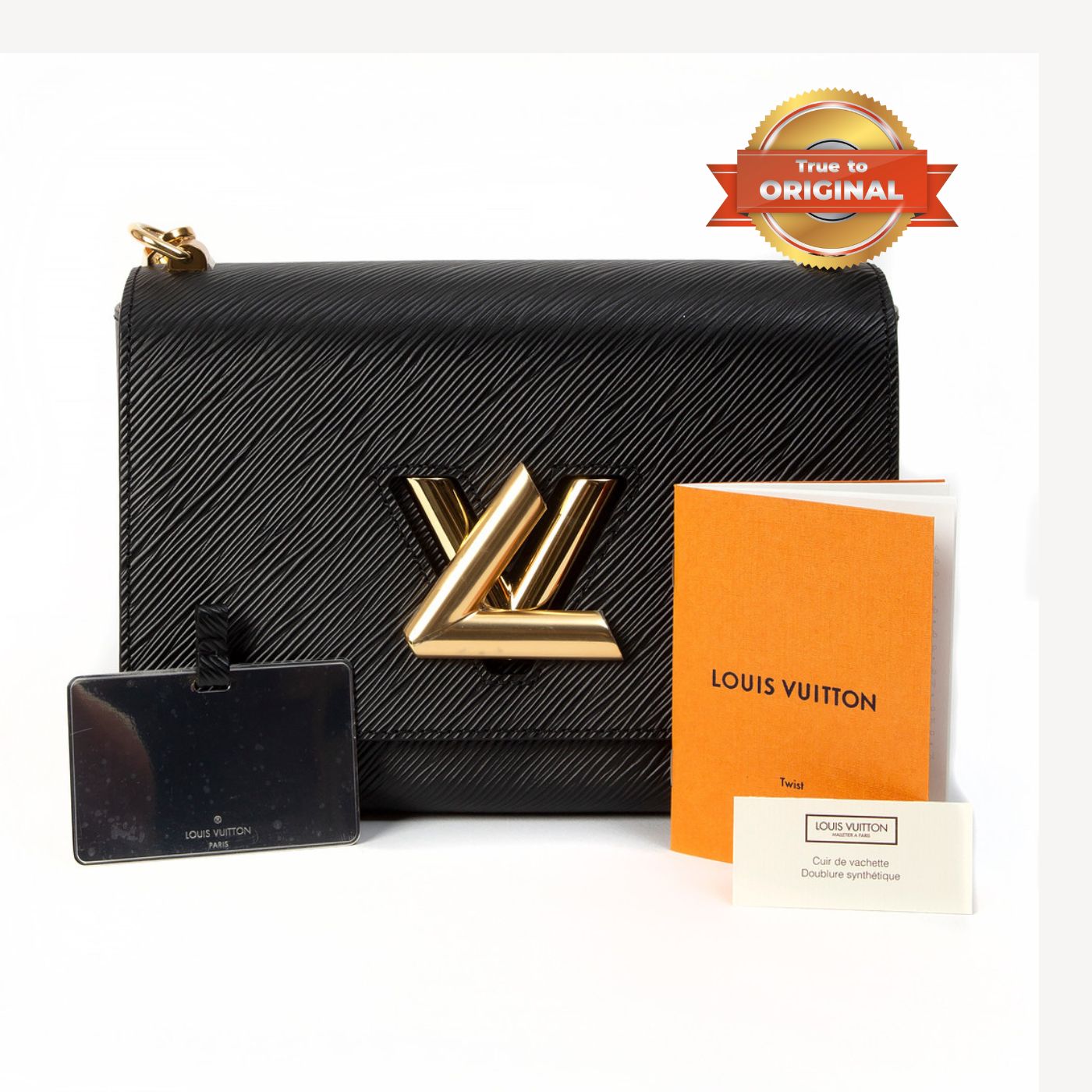 [True-to-ORIGINAL] L0vis Vvtt0n Twist MM Epi Black For Women 9.4in/23cm