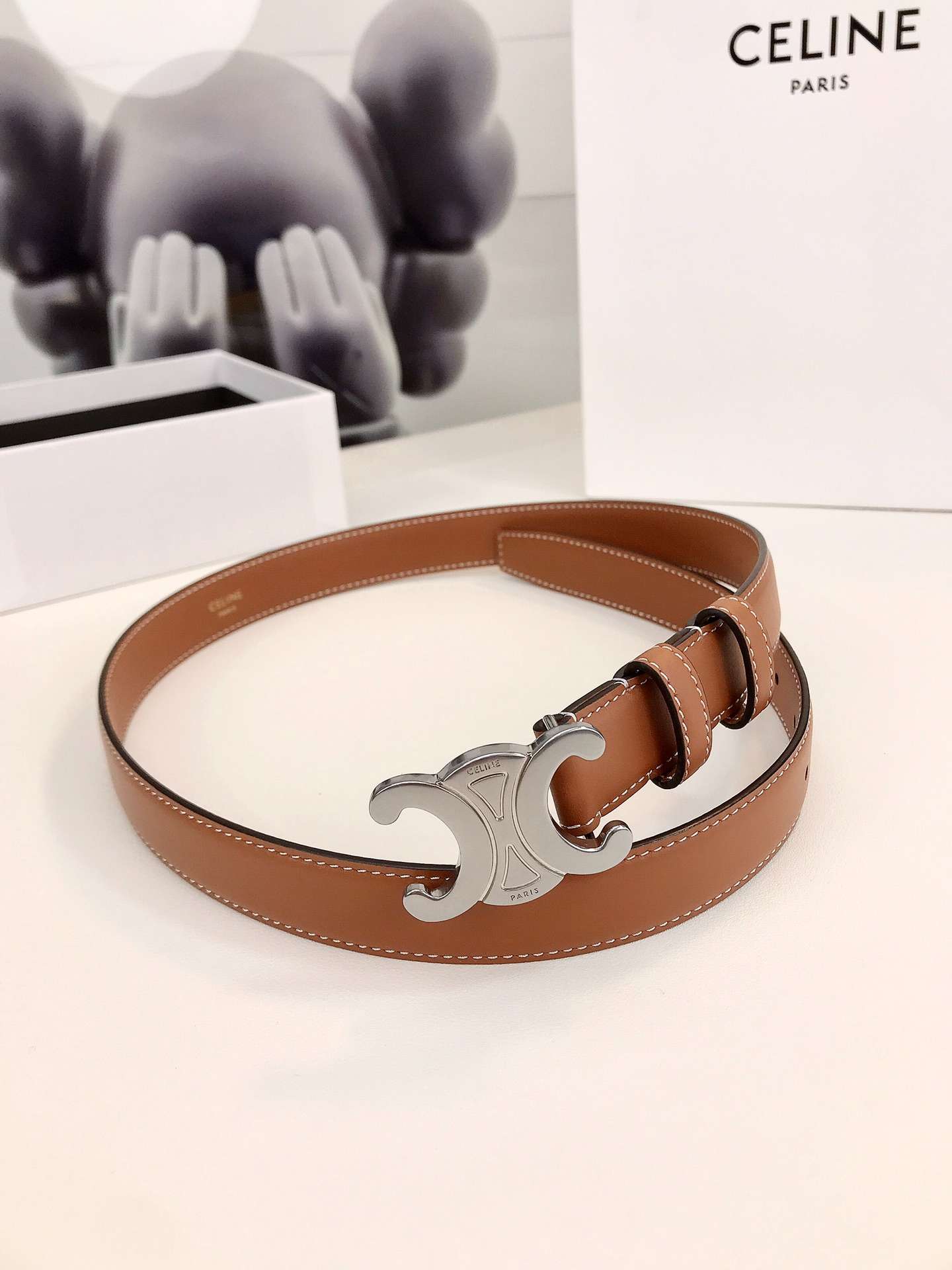 Ce1i*e Triomphe Belt Brown For Women