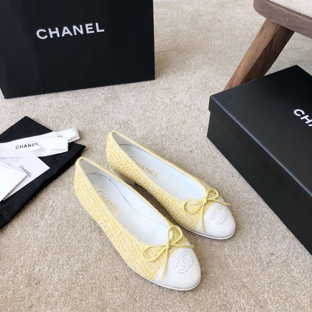 Ch**el Ballet Flats Yellow For Women