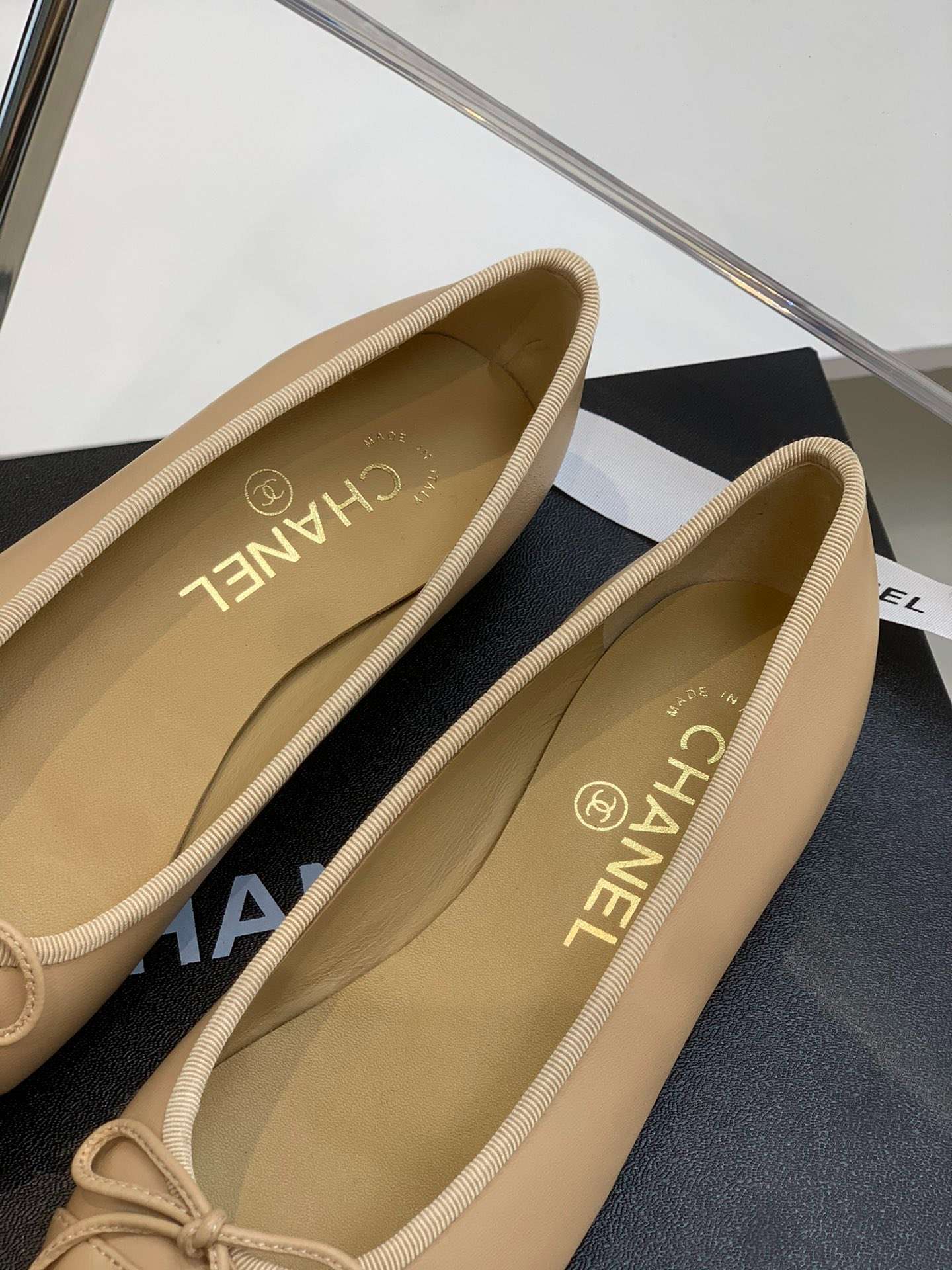 Ch**el Ballet Flats Cream For Women