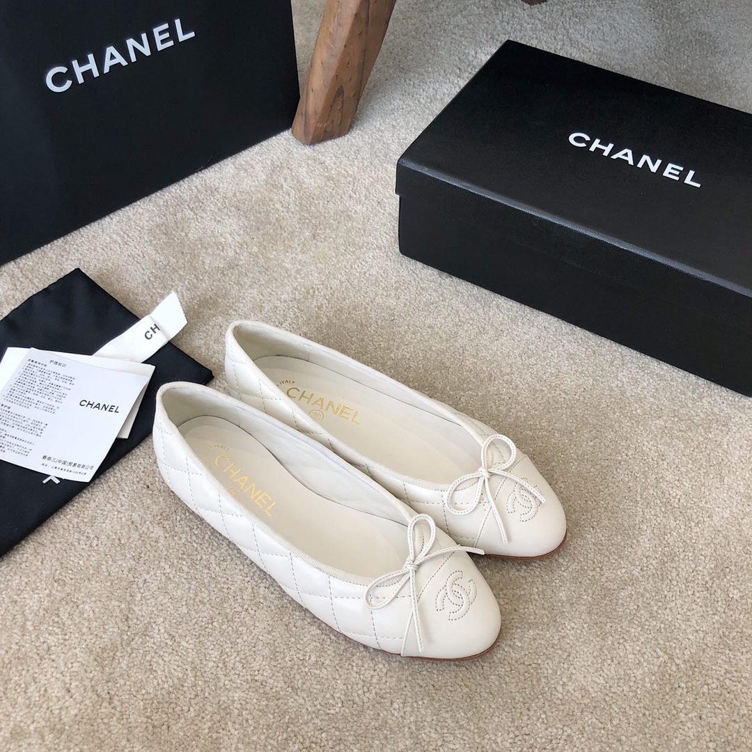 Ch**el Ballet Flats White For Women