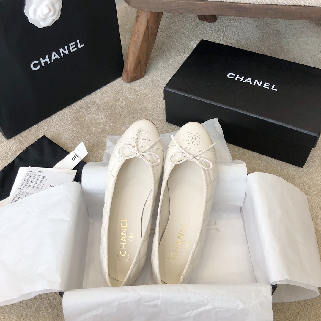 Ch**el Ballet Flats White For Women