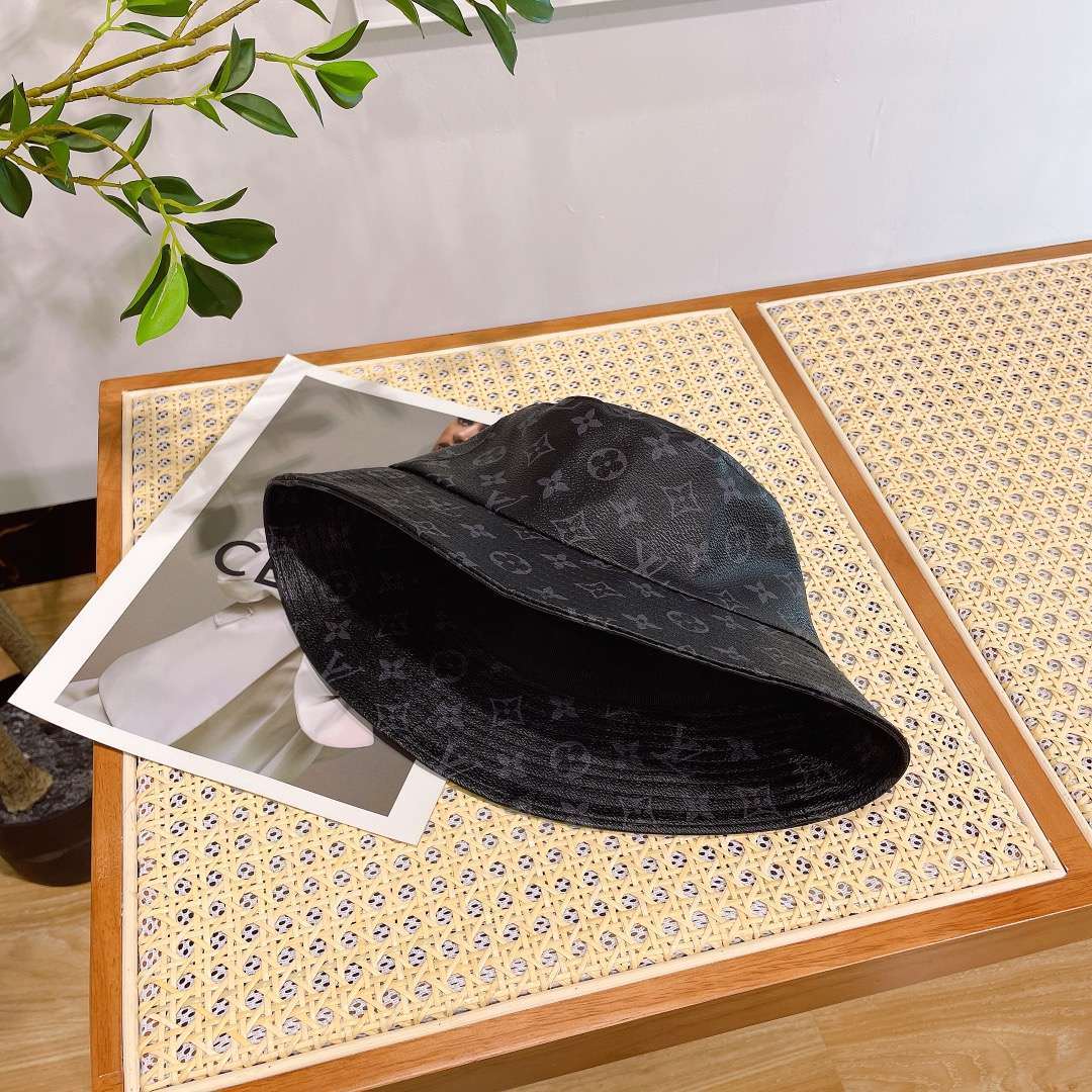 L0vis Vvtt0n Monogram Bucket Hat Black For Women