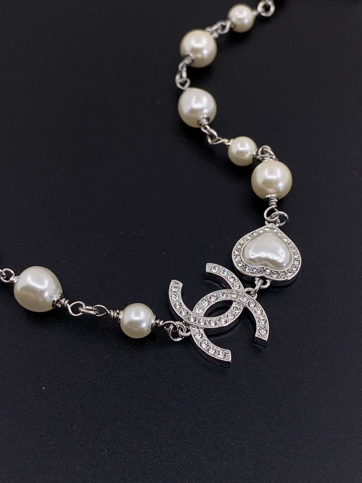 Ch**el Pearl Love Necklace White For Women