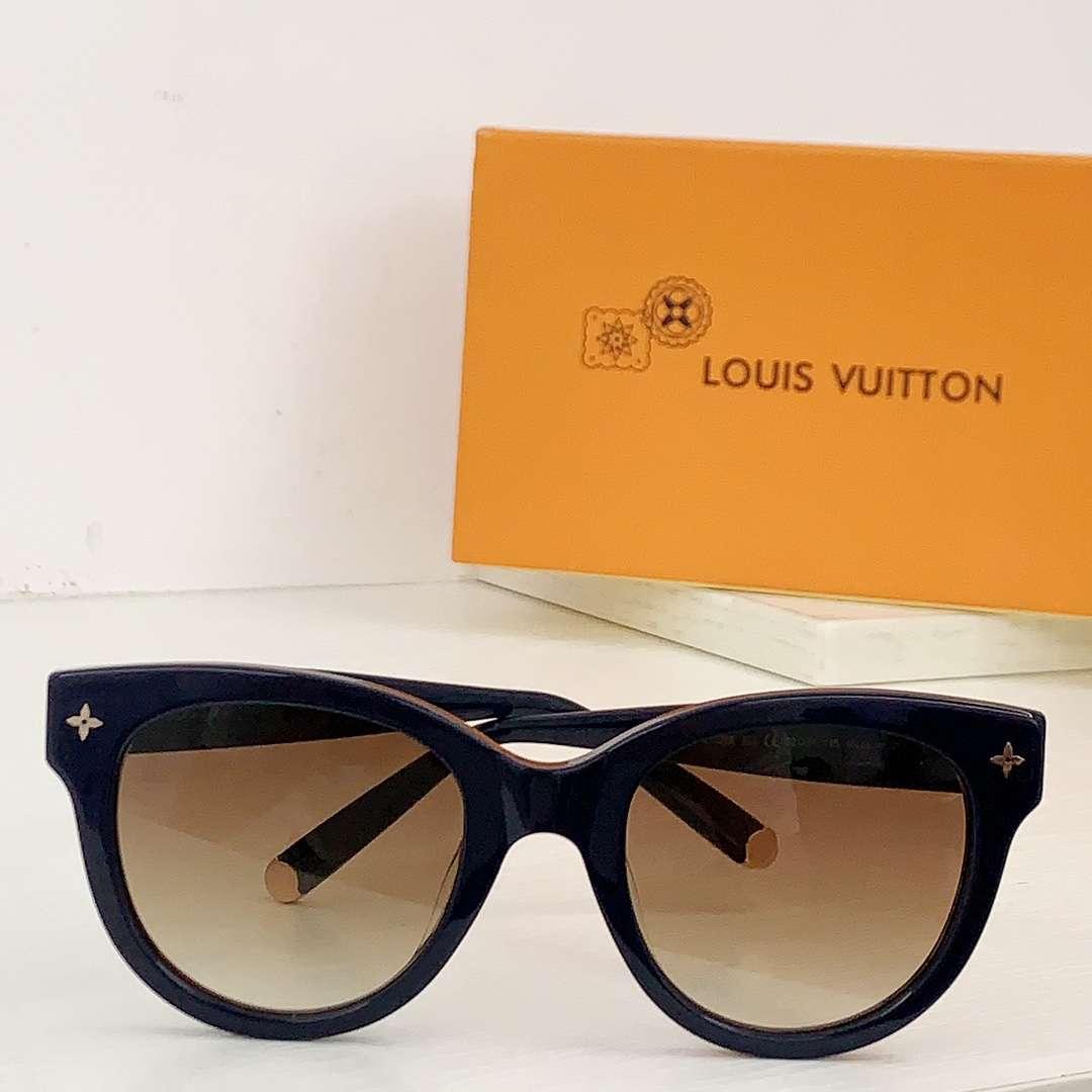 L0vis Vvtt0n Monogram Round Sunglasses Black For Women