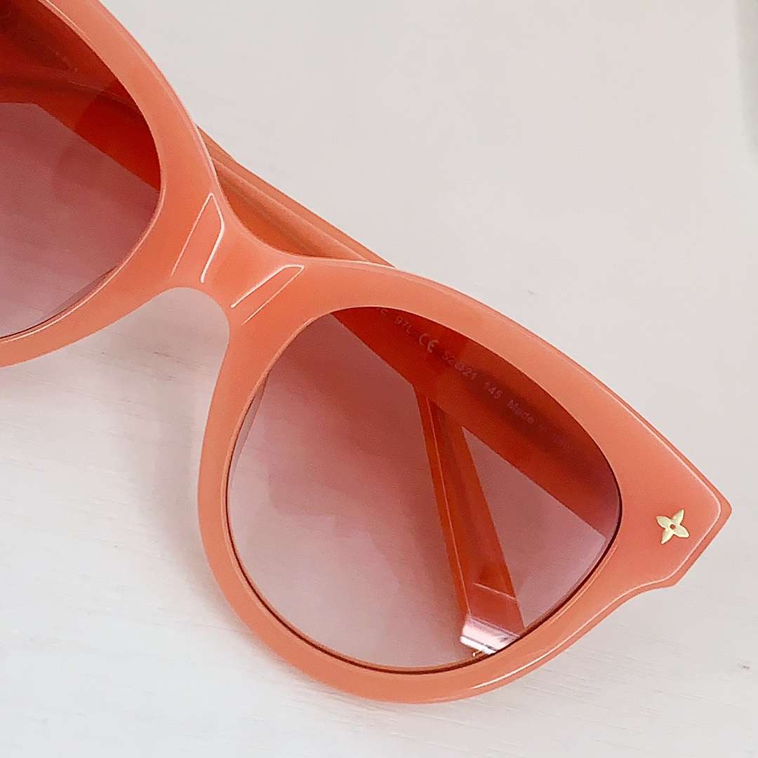 L0vis Vvtt0n Monogram Round Sunglasses Orange For Women