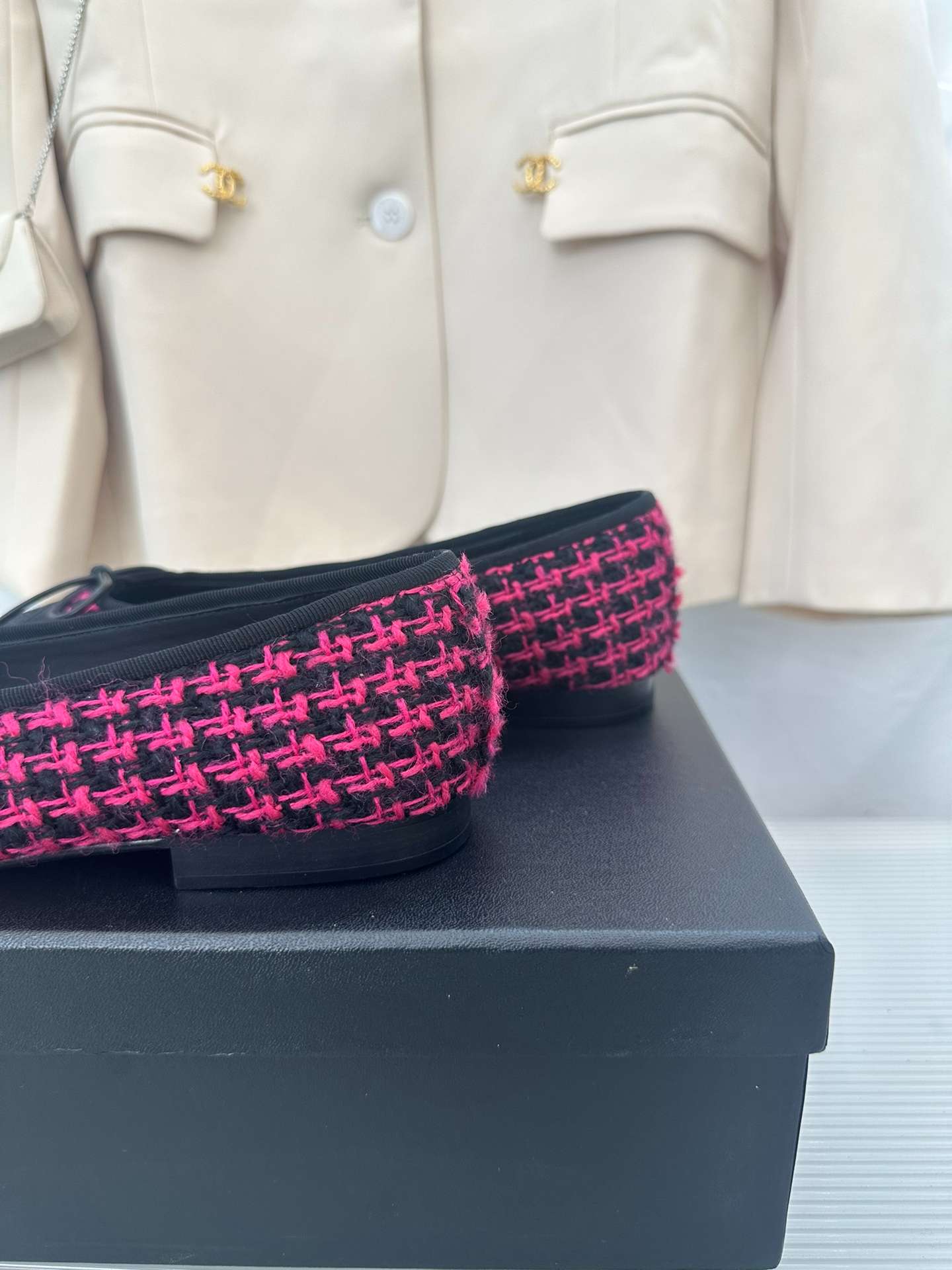 Ch**el Ballerina Logo Ballet Pink For Women