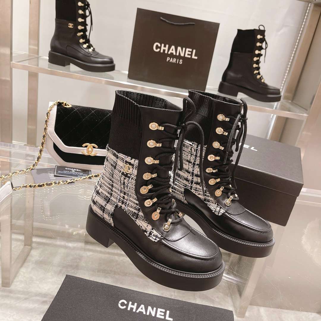 Ch**el Short Boots Black For Women