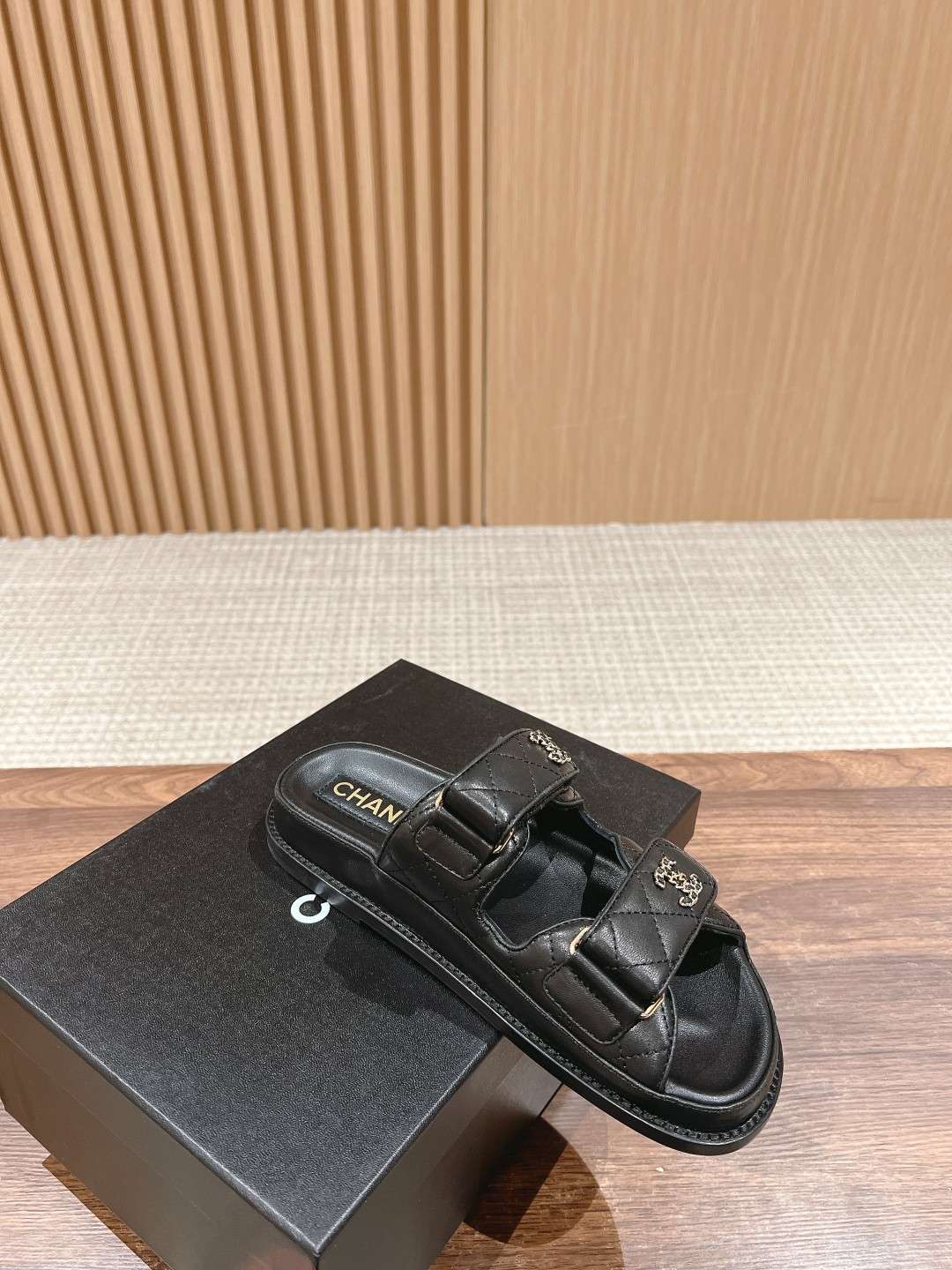 Ch**el Sandals With Ch**el Logo Black For Women