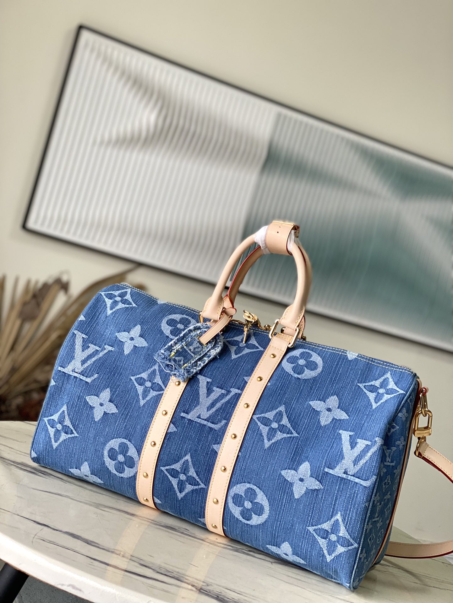 L0vis Vvtt0n Keepall Bandouliere 45 Blue 17.7in/45cm M24315