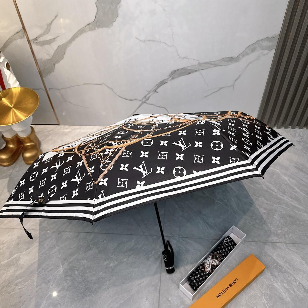 L0vis Vvtt0n Automatic Folding Umbrella Black