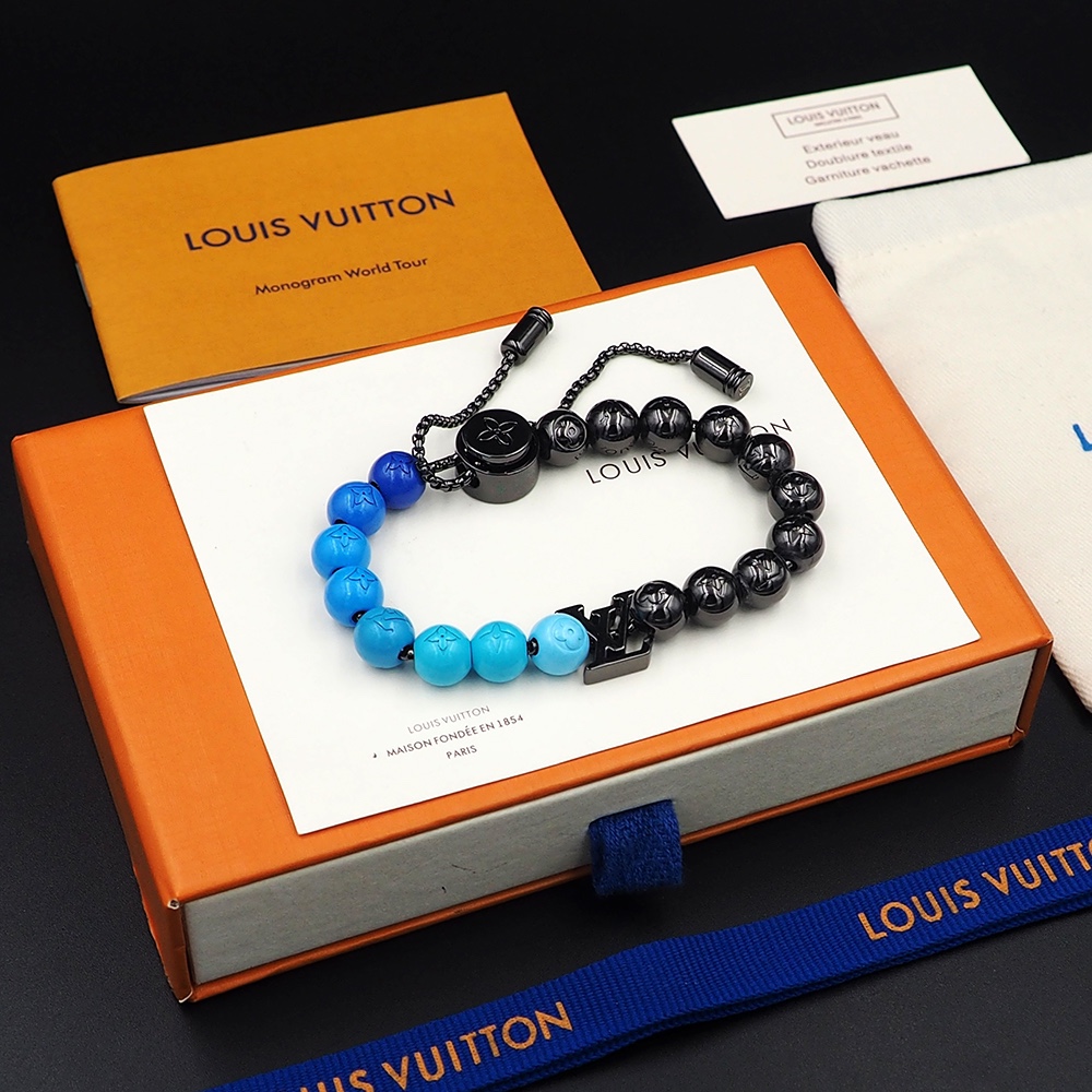 L0vis Vvtt0n Beads Bracelet Blue/Black For Women
