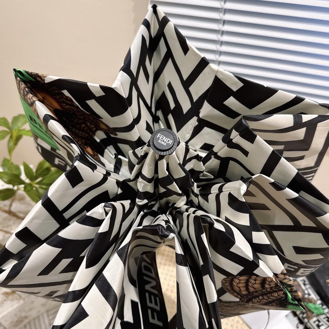 F**di Logo Compact Umbrella White