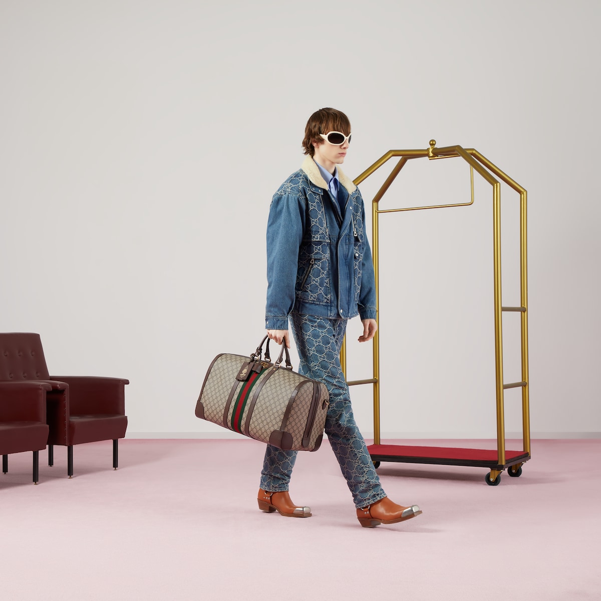 Gvc*1 Savoy Large Duffle Bag Beige 20.5 in/ 52 cm 724612 9C2ST 8746