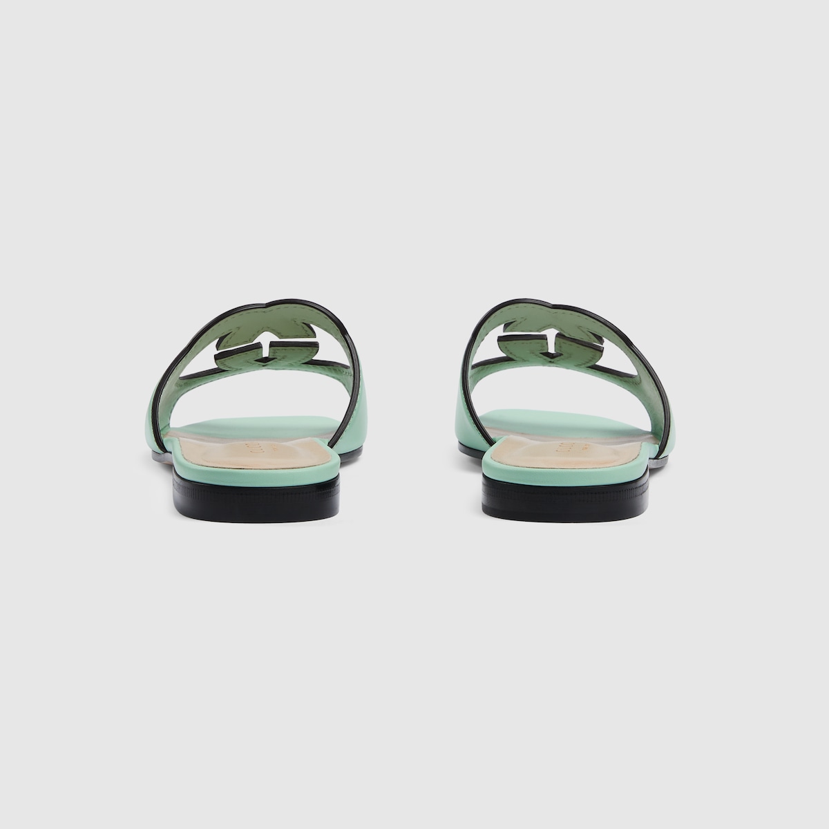 Gvc*1 Interlocking G Cut-Out Sandal Green For Women 694451 US000 4817