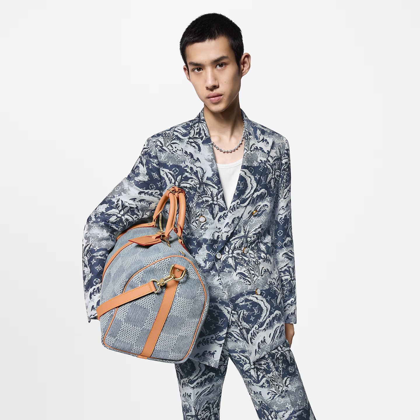 L0vis Vvtt0n Keepall Bandoulière 50 Bag Blue 19,7in/50cm N40739