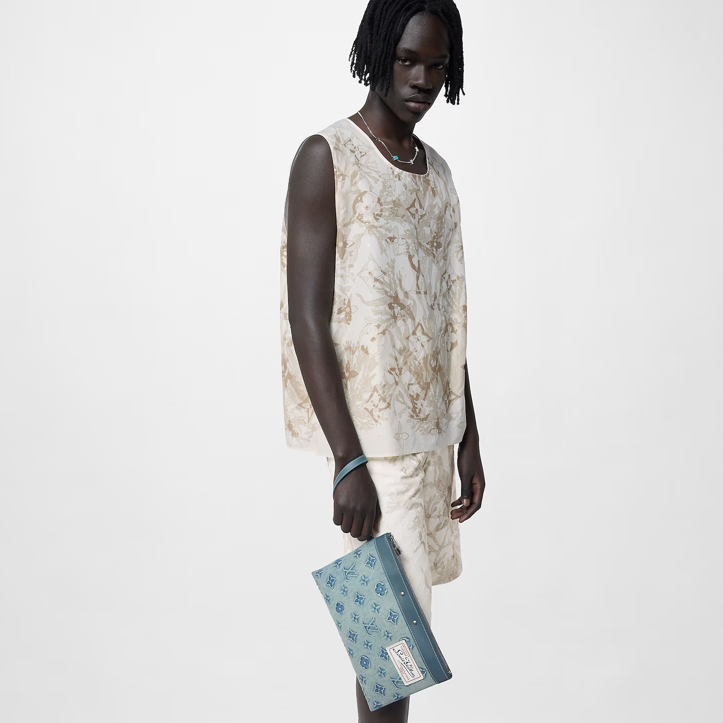 L0vis Vvtt0n Pochette To Go Blue For Men 11.8in/30cm M82313