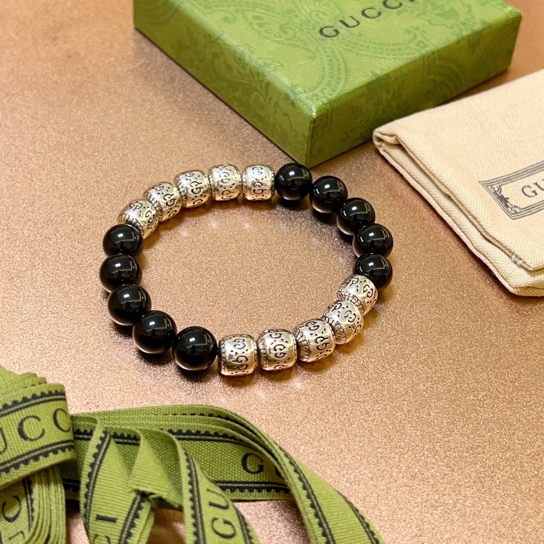 Gvc*1 Natural Stone Bracelet Black For Women