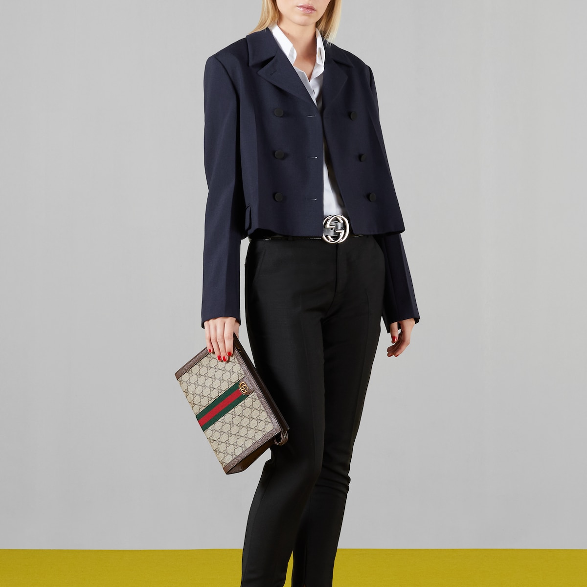 Gvc*1 Ophidia GG Pouch Beige For Women 10.2 in/ 26 cm 760243 96IWT 8745