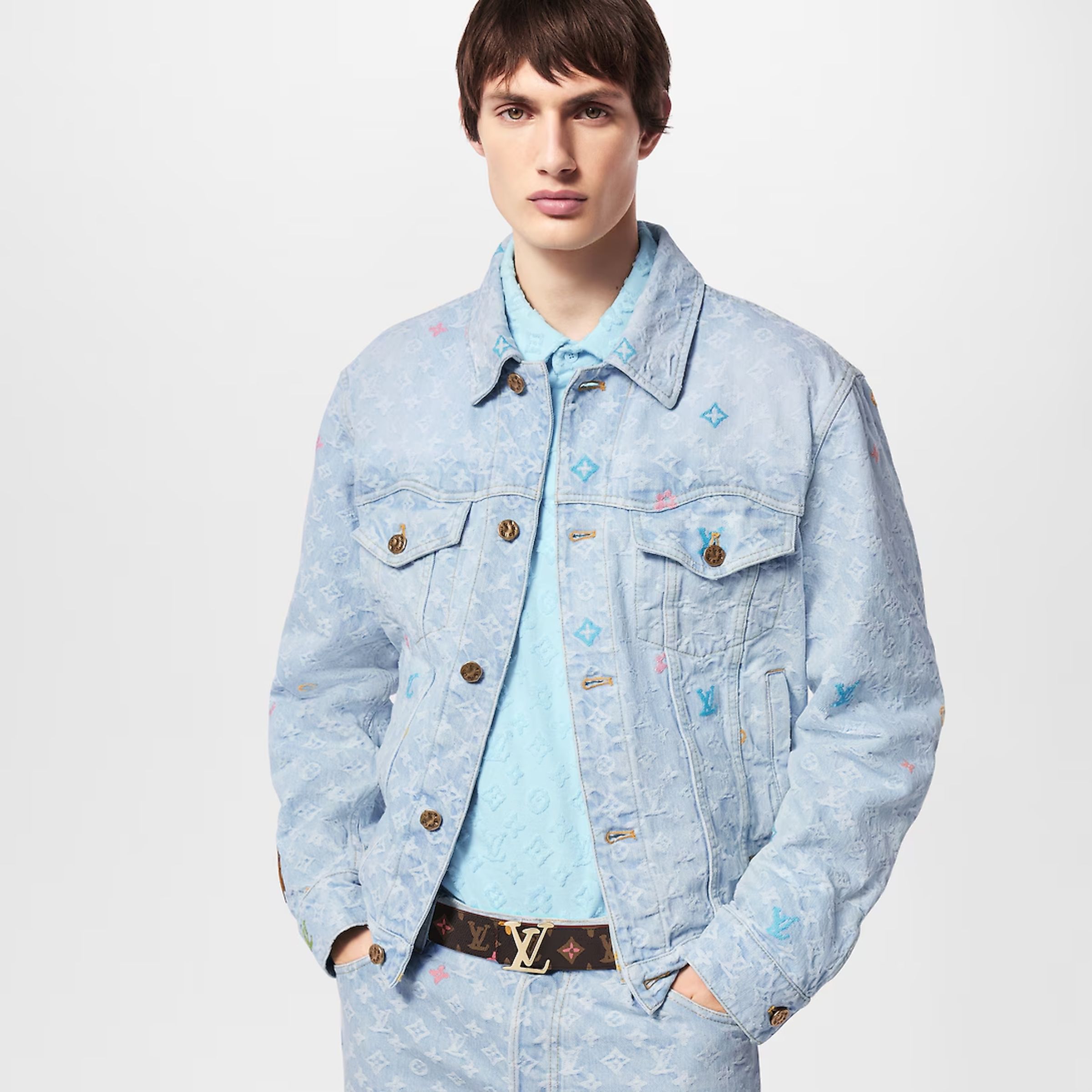 L0vis Vvtt0n Tag 40mm Reversible Belt Brown For Men M8586V