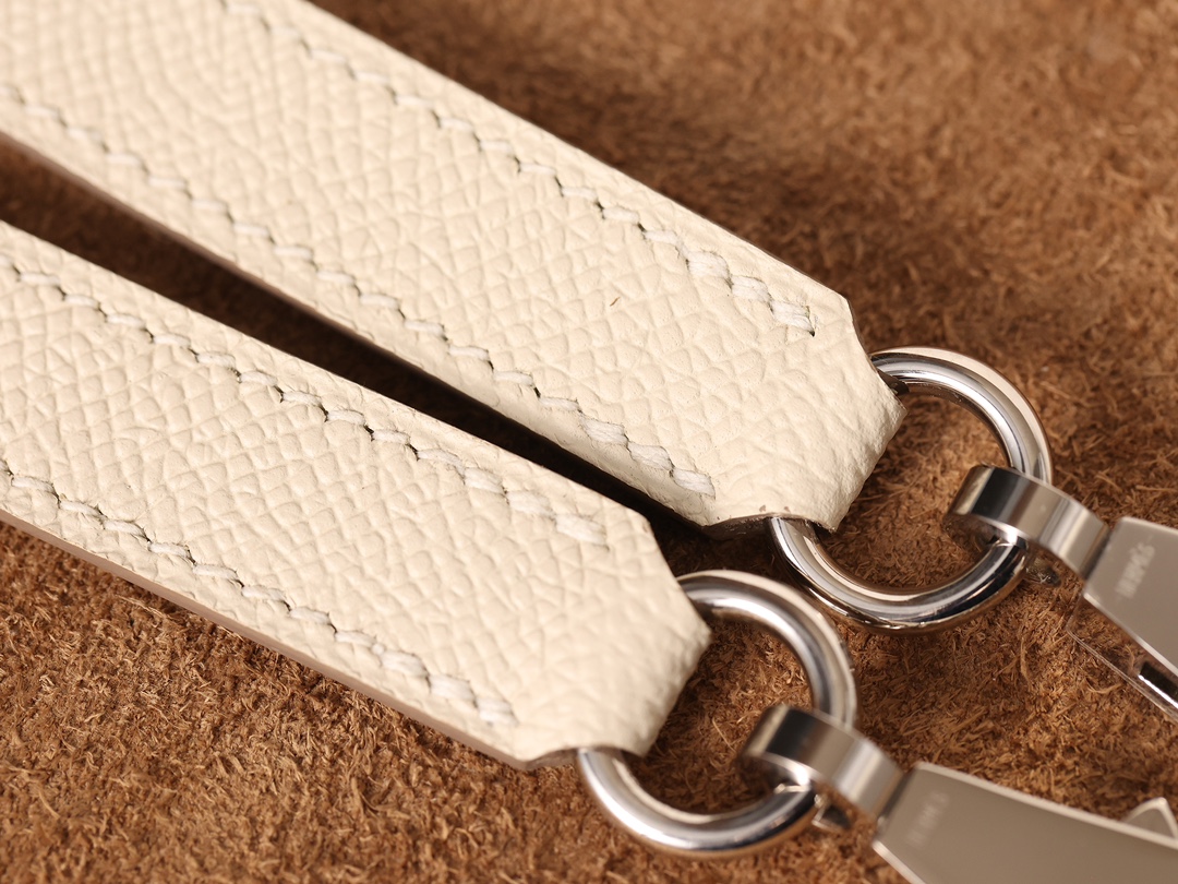 H**me5 Kelly Epsom Silver Lock Bag Cream For Women 9,8in/25cm