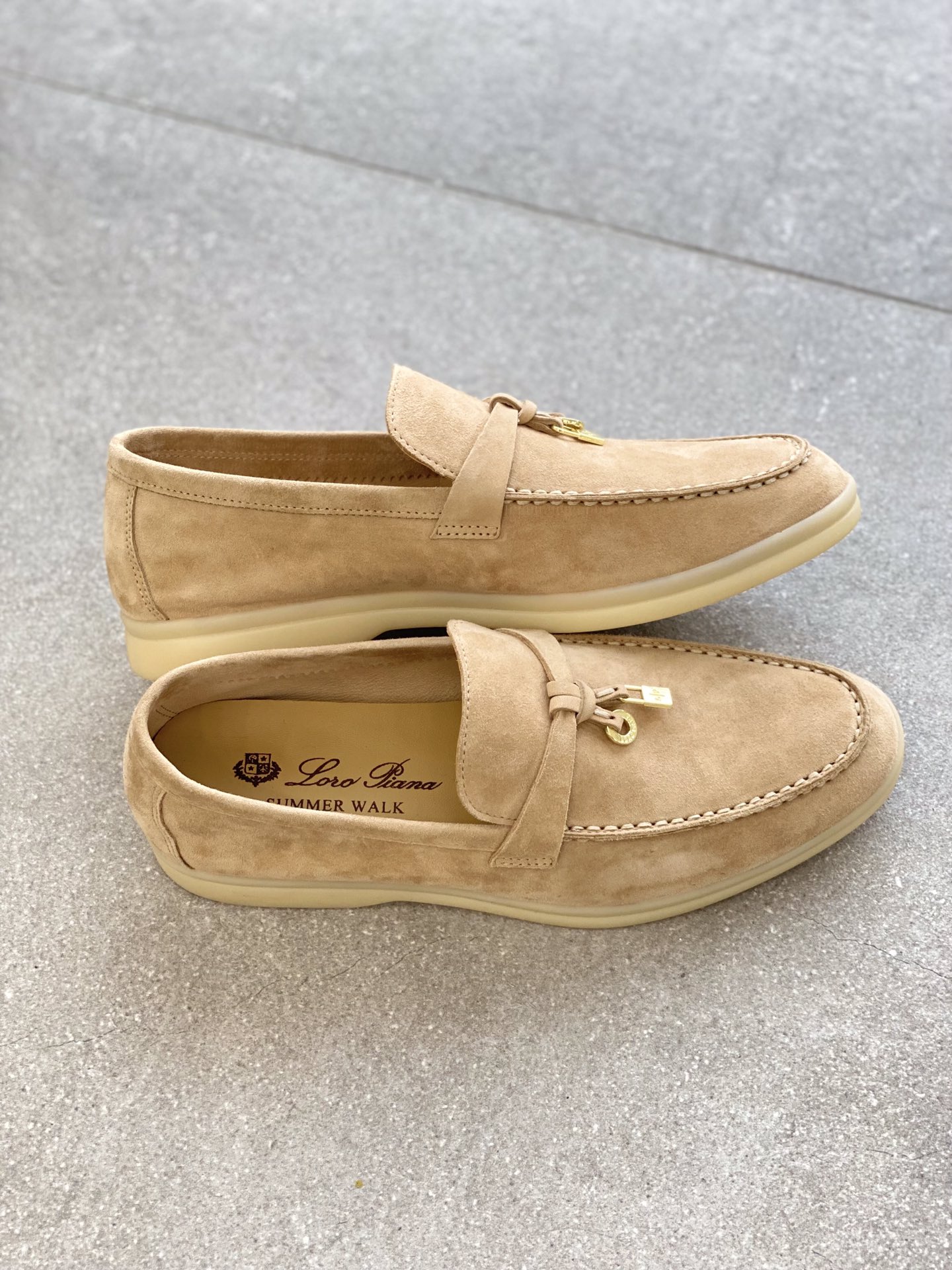 L0r0 P1ana Summer Charms Walk Loafers Sandstone For Women – FAE5444 D044