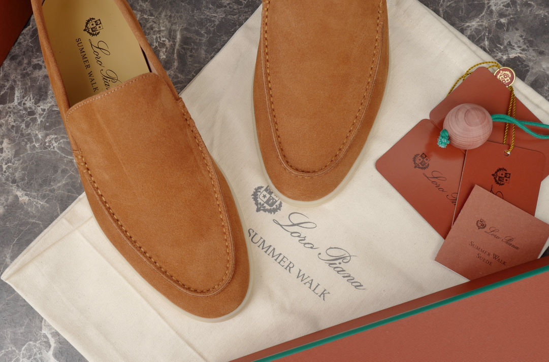 L0r0 P1ana Summer Walk Loafers Brown For Men FAE8124