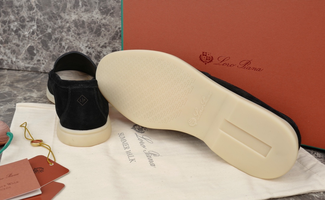 L0r0 P1ana Summer Walk Loafers Black For Men FAE8124