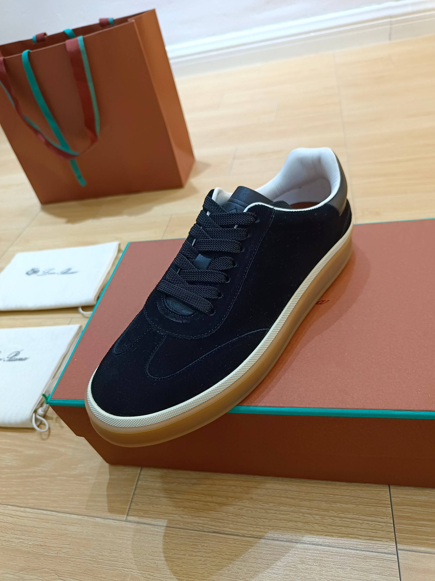 L0r0 P1ana Tennis Walk Sneakers Navy Blue For Men FAN8505