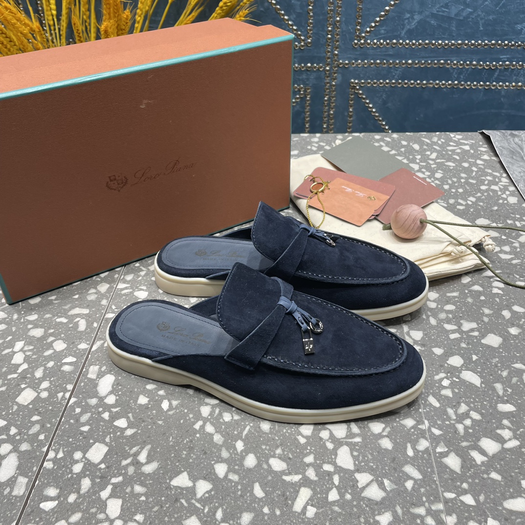 L0r0 P1ana Babouche Charms Walk Loafers Argo Blue Melange For Women – FAI1543 W948