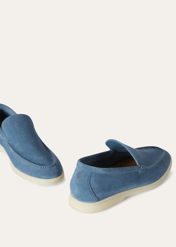 L0r0 P1ana Summer Walk Loafers Blue For Men FAI3276
