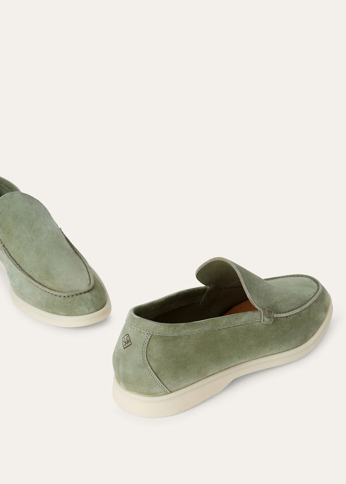 L0r0 P1ana Summer Walk Loafers Green For Men FAI3276